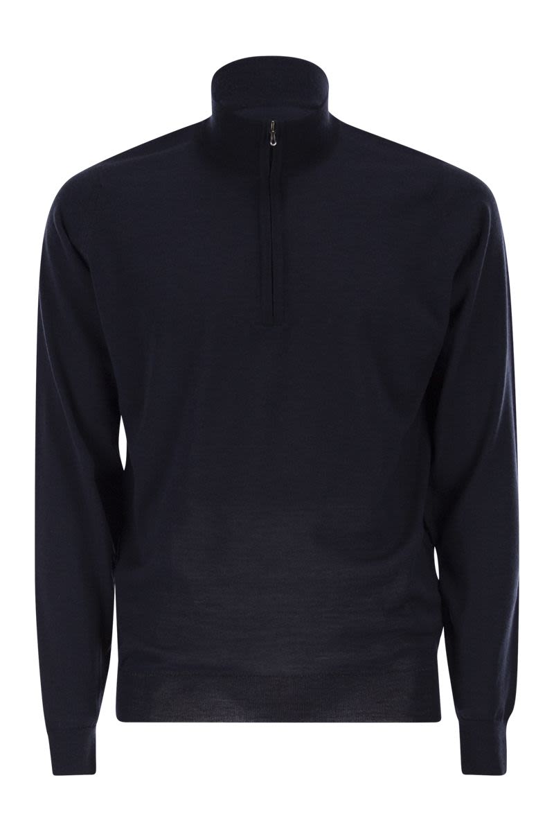 JOHN SMEDLEY High-Neck Jumper with Half Zip for Men
