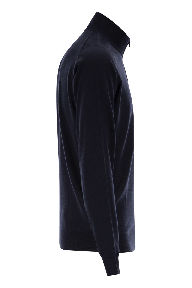 JOHN SMEDLEY High-Neck Jumper with Half Zip for Men