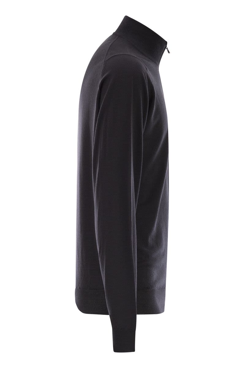 JOHN SMEDLEY High-Neck Jumper with Half Zip
