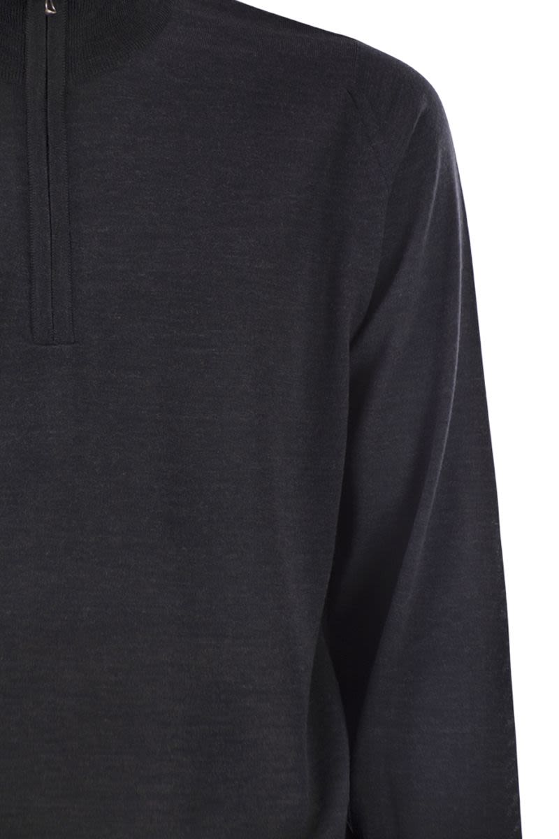 JOHN SMEDLEY High-Neck Jumper with Half Zip
