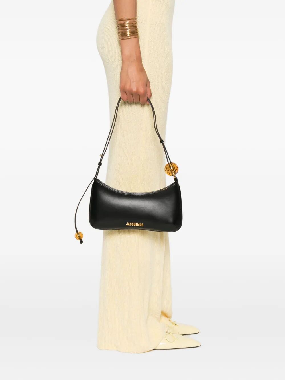 JACQUEMUS The Bisou Perle Mini Leather Shoulder Handbag