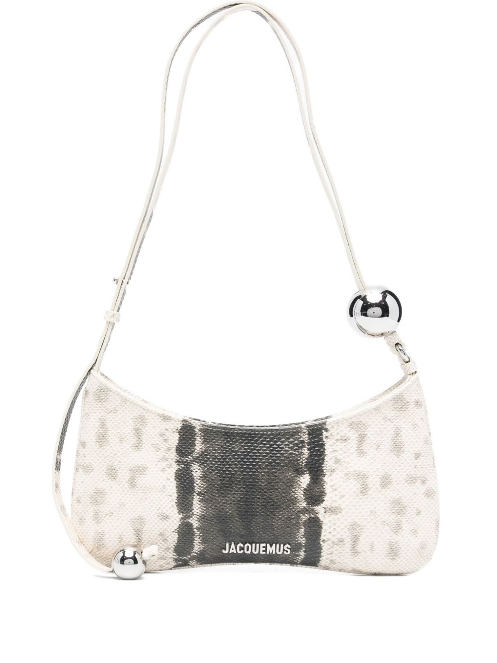 JACQUEMUS Curved Mini Shoulder Handbag with Metallic Embellishments