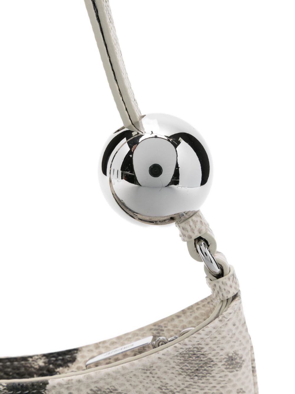 JACQUEMUS Curved Mini Shoulder Handbag with Metallic Embellishments