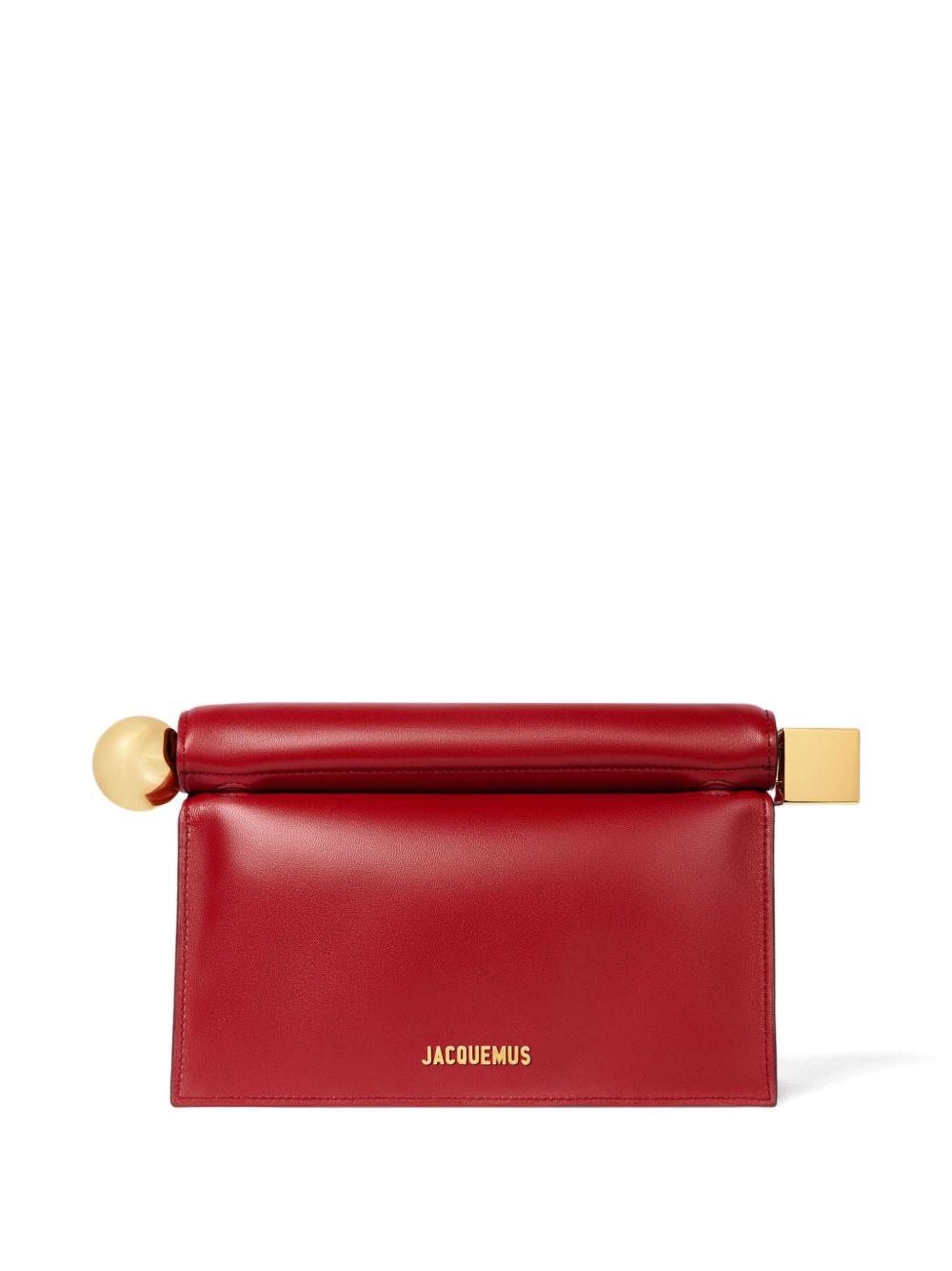 JACQUEMUS Mini Folded Leather Clutch with Gold-Tone Clasps