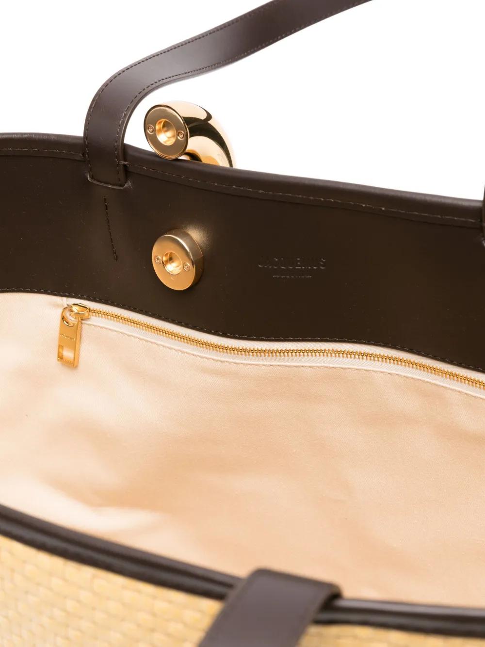 JACQUEMUS Mini Leather and Cotton Handbag