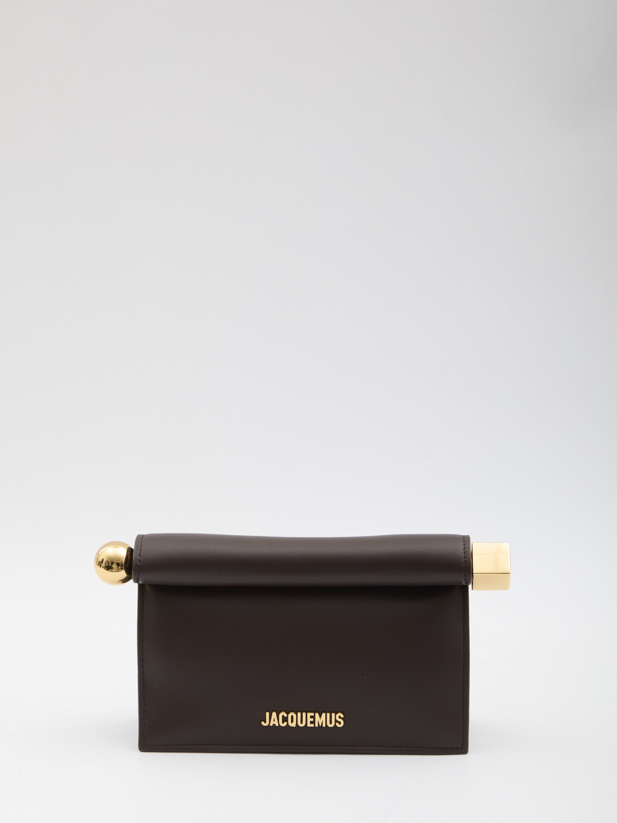 JACQUEMUS Mini Folded Pouch Handbag with Magnetic Closure and Removable Shoulder Strap