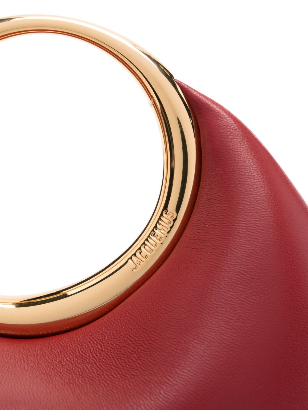 JACQUEMUS Mini Leather Clutch with Engraved Ring Handle