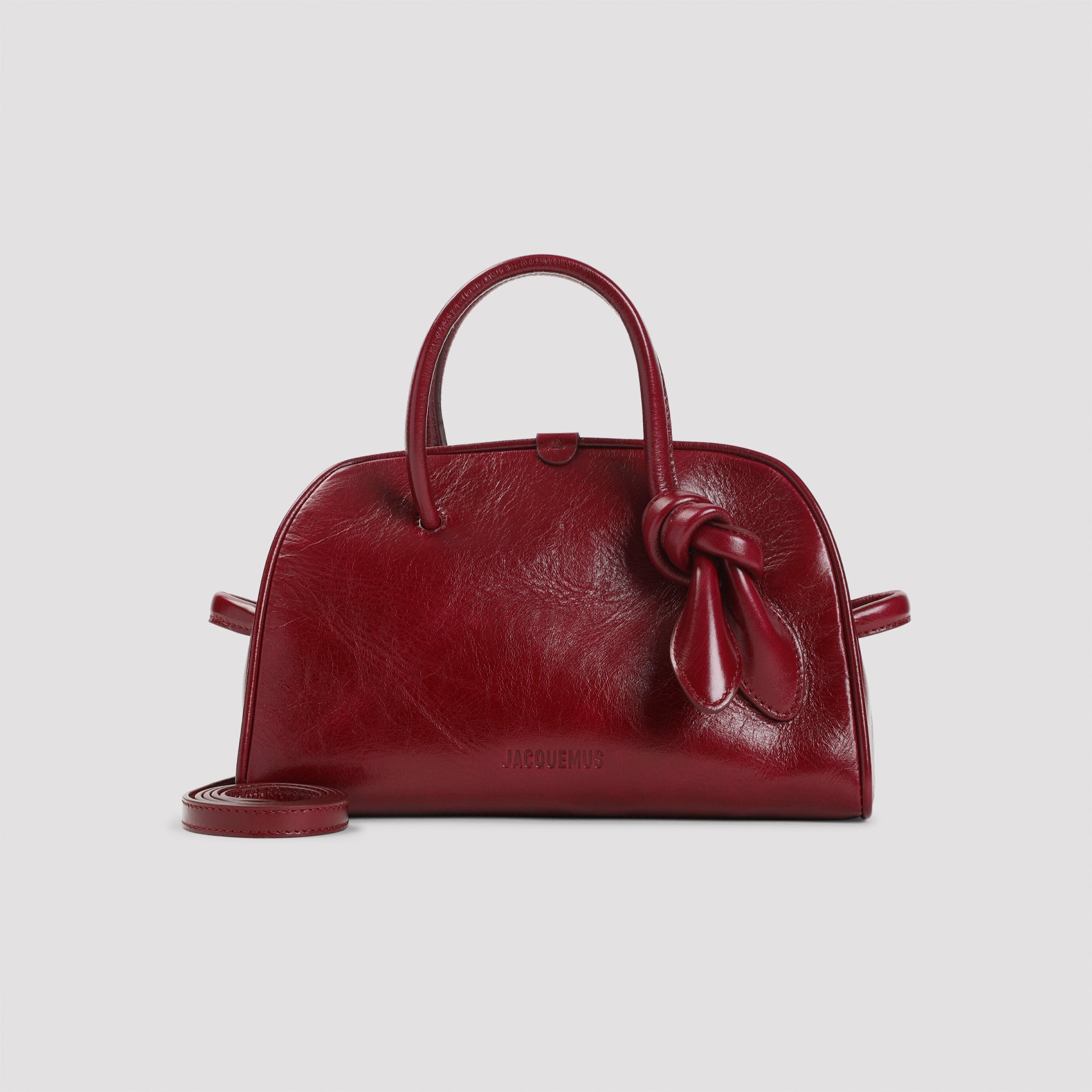 JACQUEMUS Mini Grained Leather Bowling Handbag - FW25