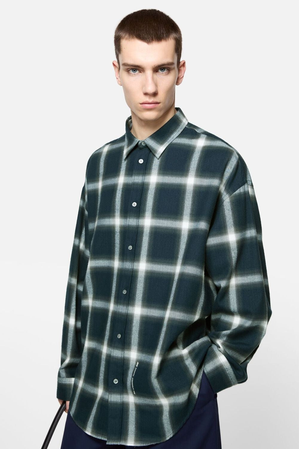 ACNE STUDIOS Flannel Shadow Check Long Sleeve Shirt