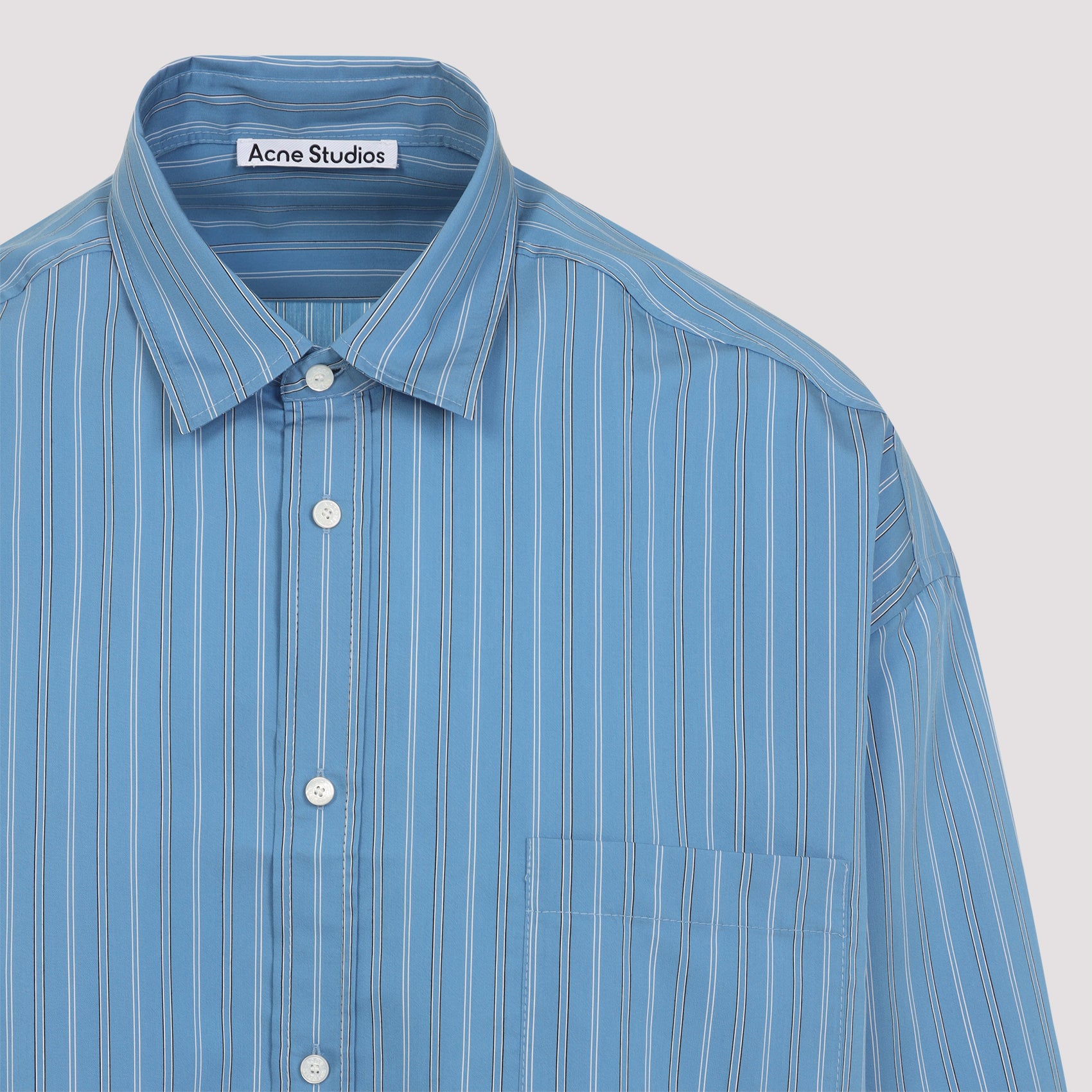 ACNE STUDIOS Cotton Button-Down Shirt with Vertical Stripes for Men