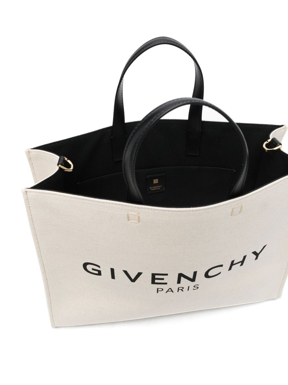 GIVENCHY Medium Canvas Logo Shopper Tote Handbag