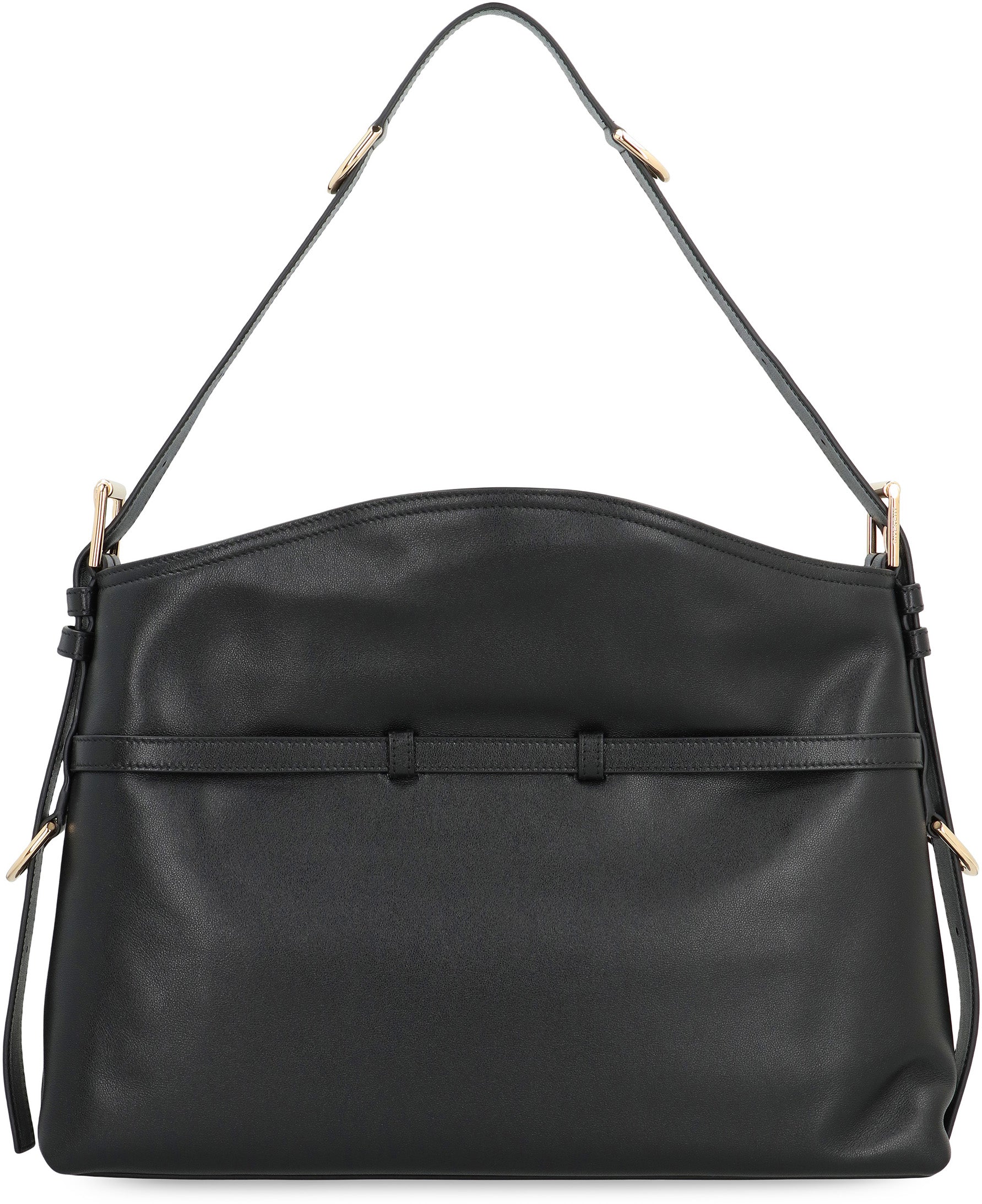 GIVENCHY Leather Shoulder Handbag with Buckle Strap