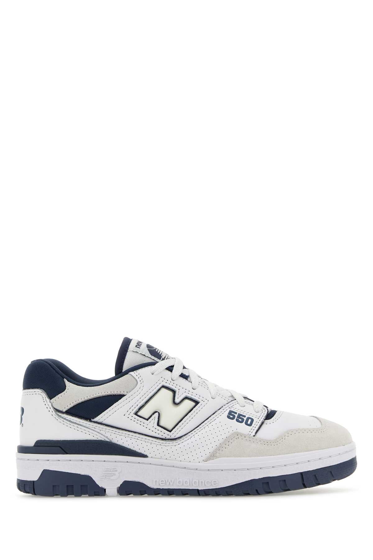 NEW BALANCE Two-Tone Leather and Fabric 550 Sneaker for All