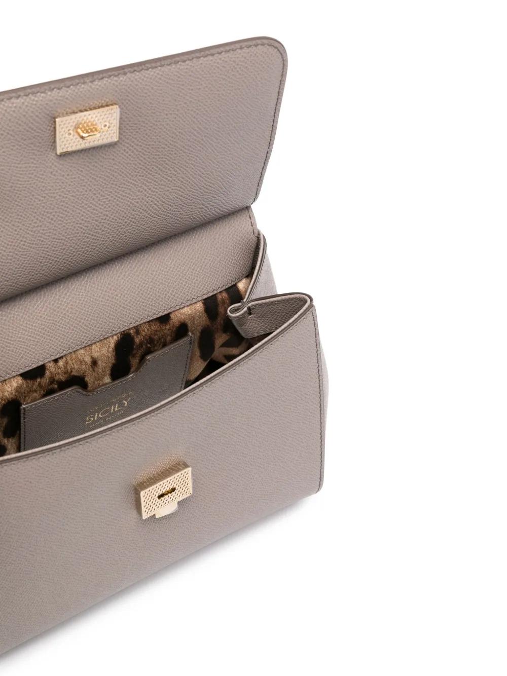 DOLCE & GABBANA Sicily Media Leather Handbag - Elegant Mini Satchel