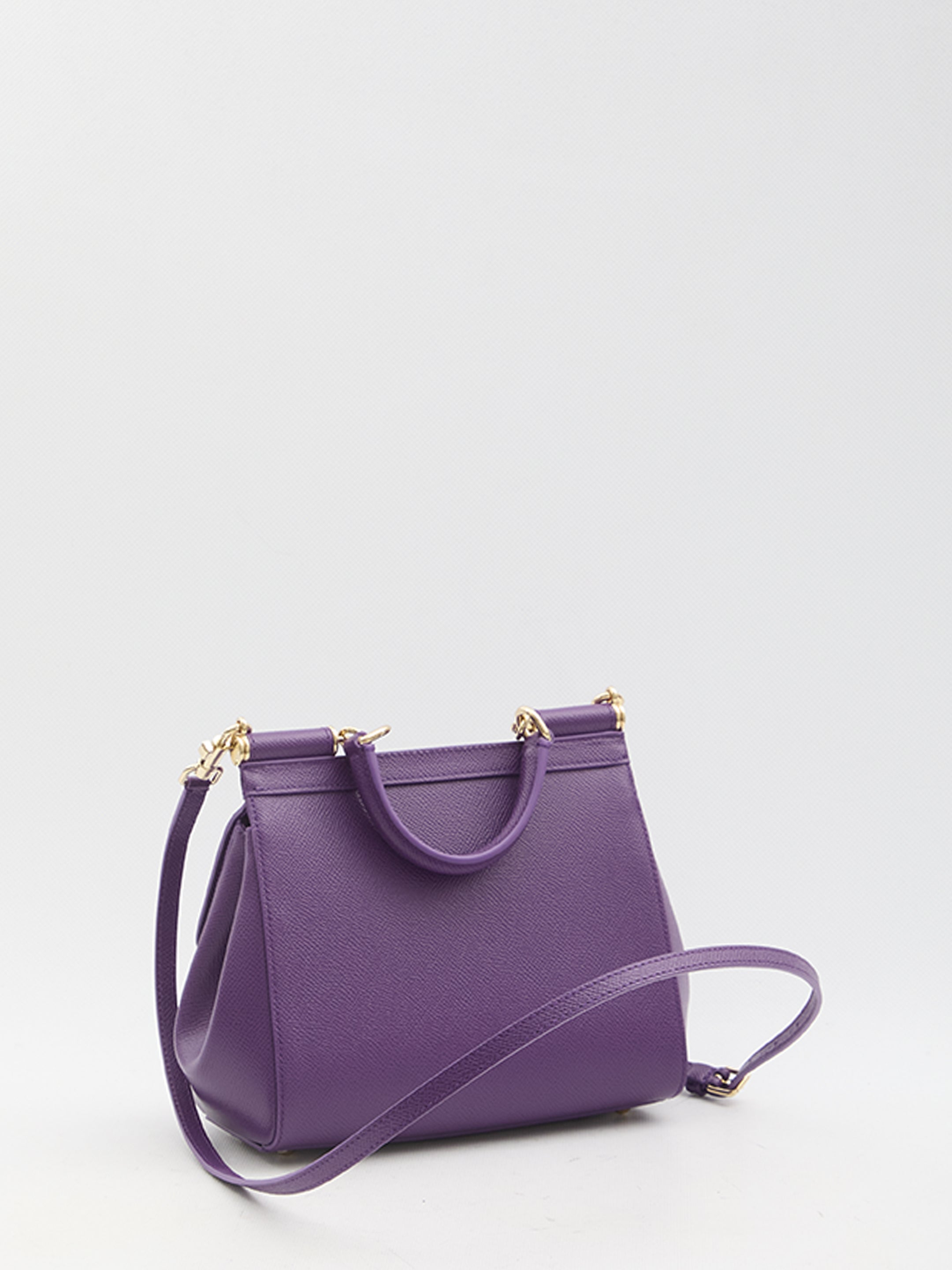 DOLCE & GABBANA Sicily Media Leather Handbag