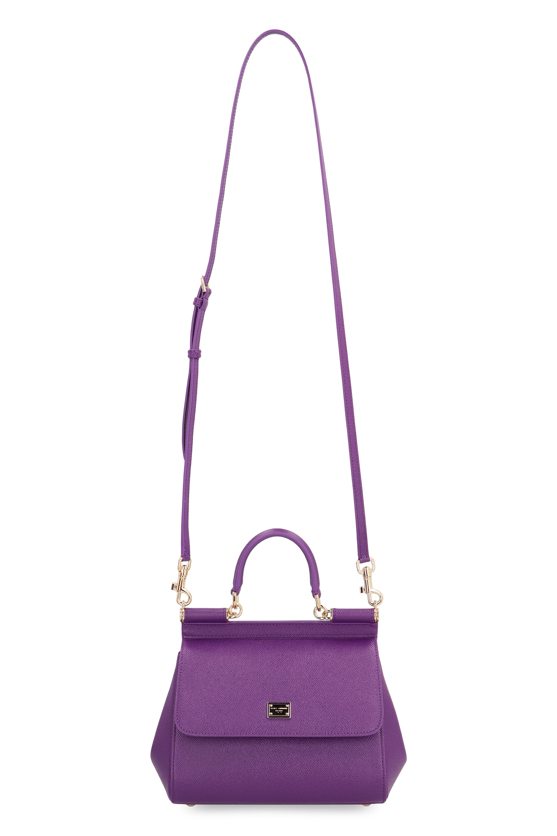 DOLCE & GABBANA Sicily Media Leather Handbag