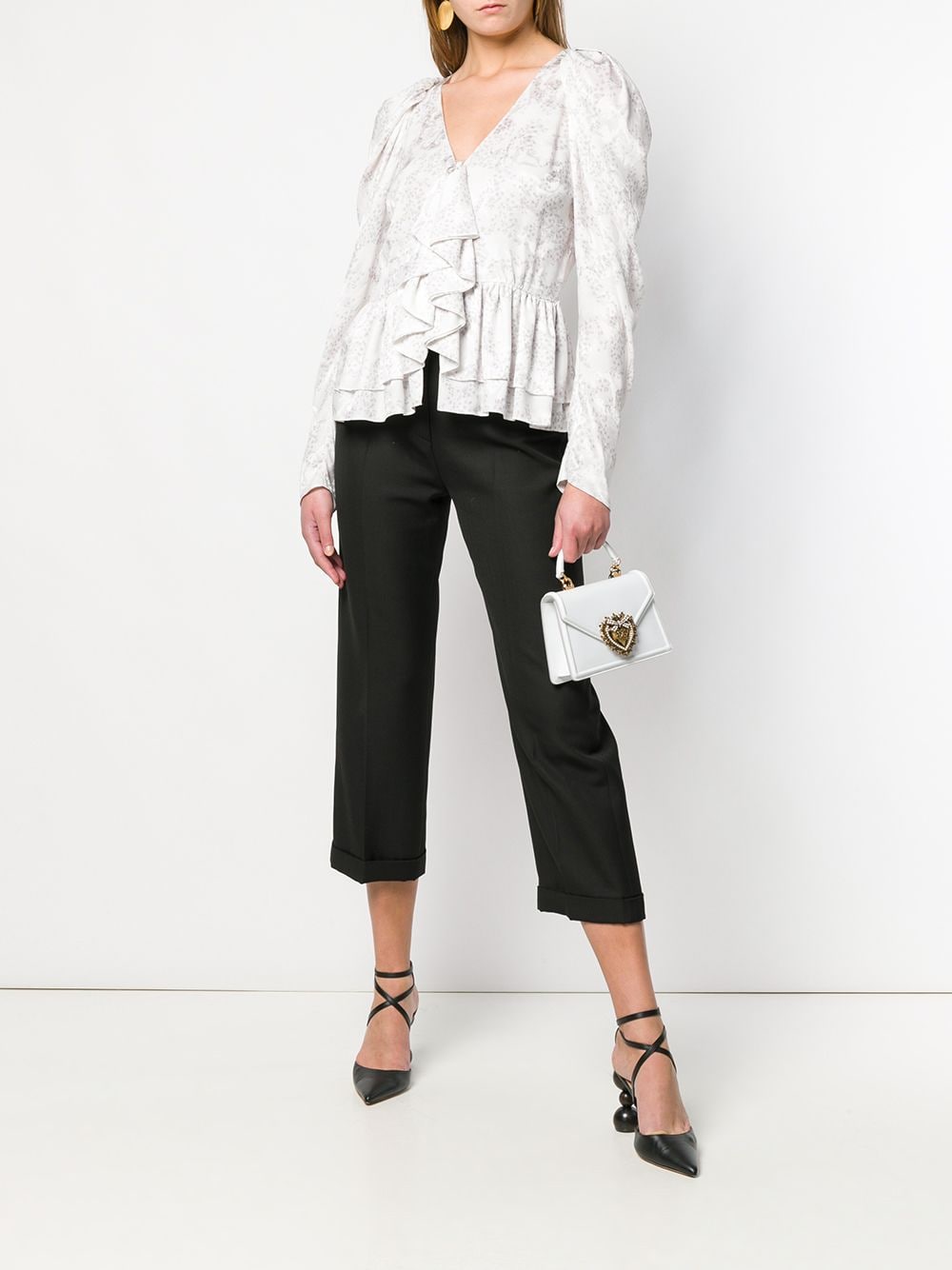 DOLCE & GABBANA Mini Leather Handbag with Sacred Heart Plaque