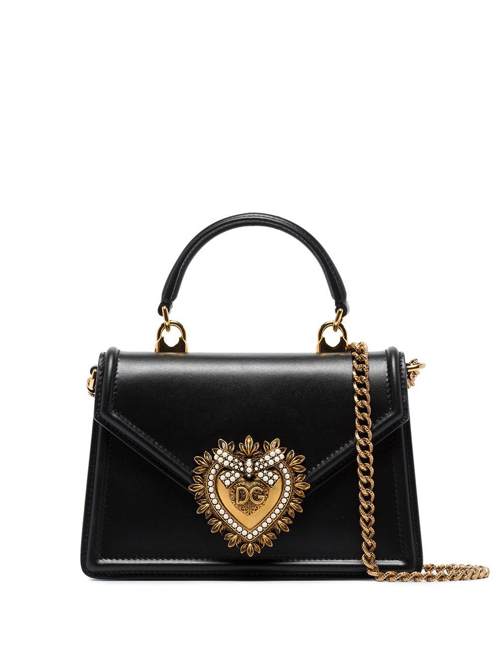 DOLCE & GABBANA Mini Devotion Leather Handbag - 13 CM x 19 CM x 4.5 CM