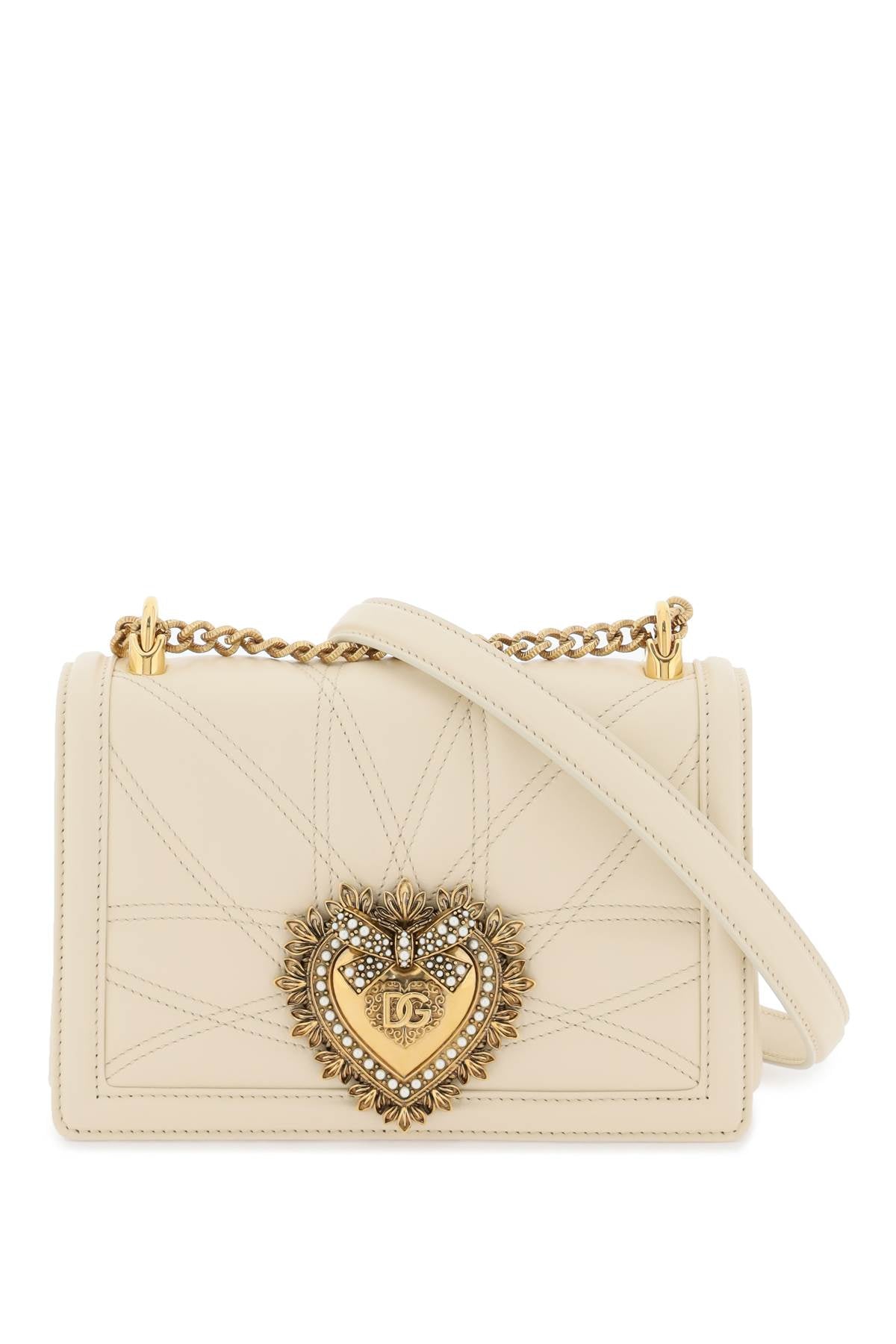 DOLCE & GABBANA Nappa Leather Devotion Shoulder Mini Handbag