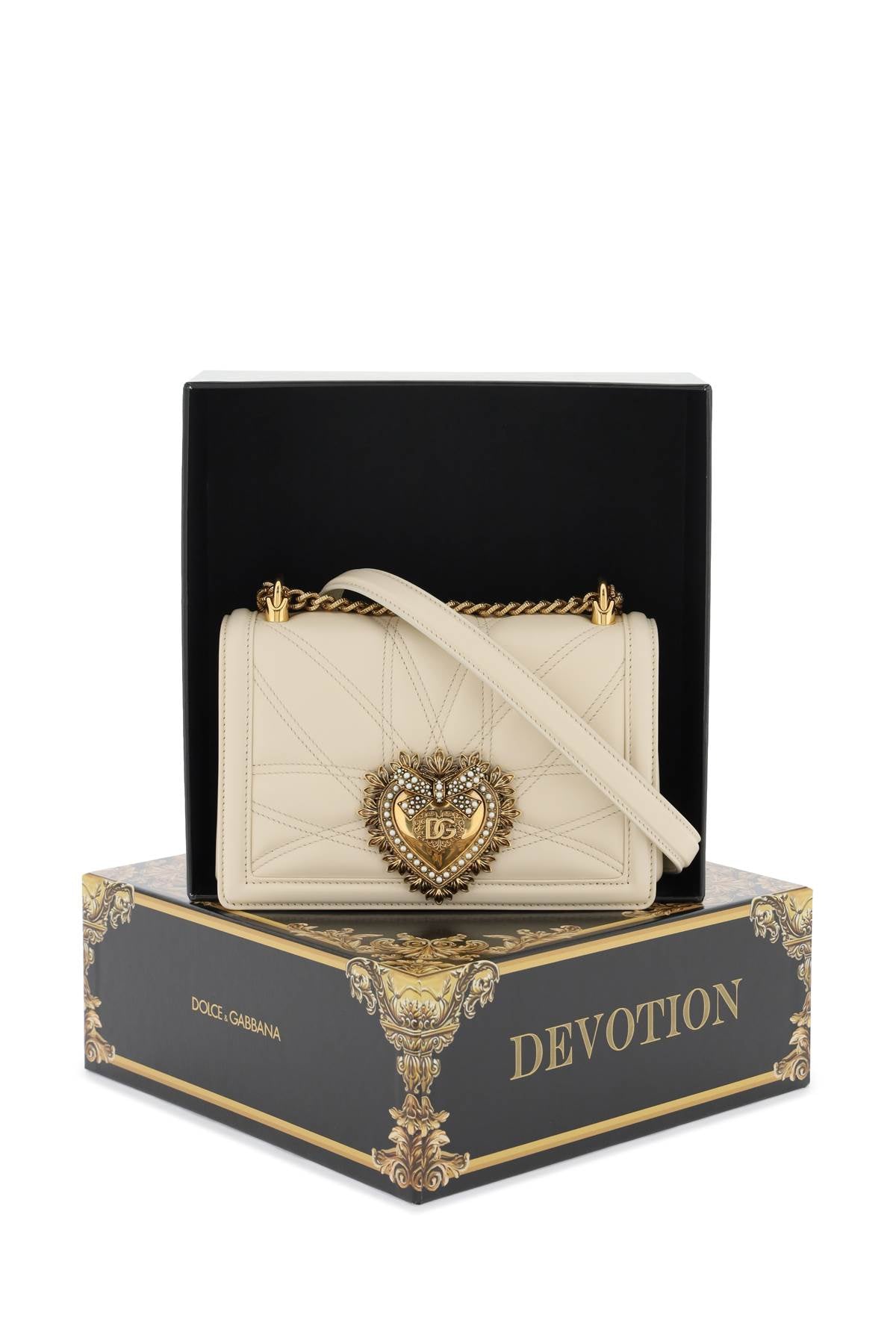 DOLCE & GABBANA Nappa Leather Devotion Shoulder Mini Handbag