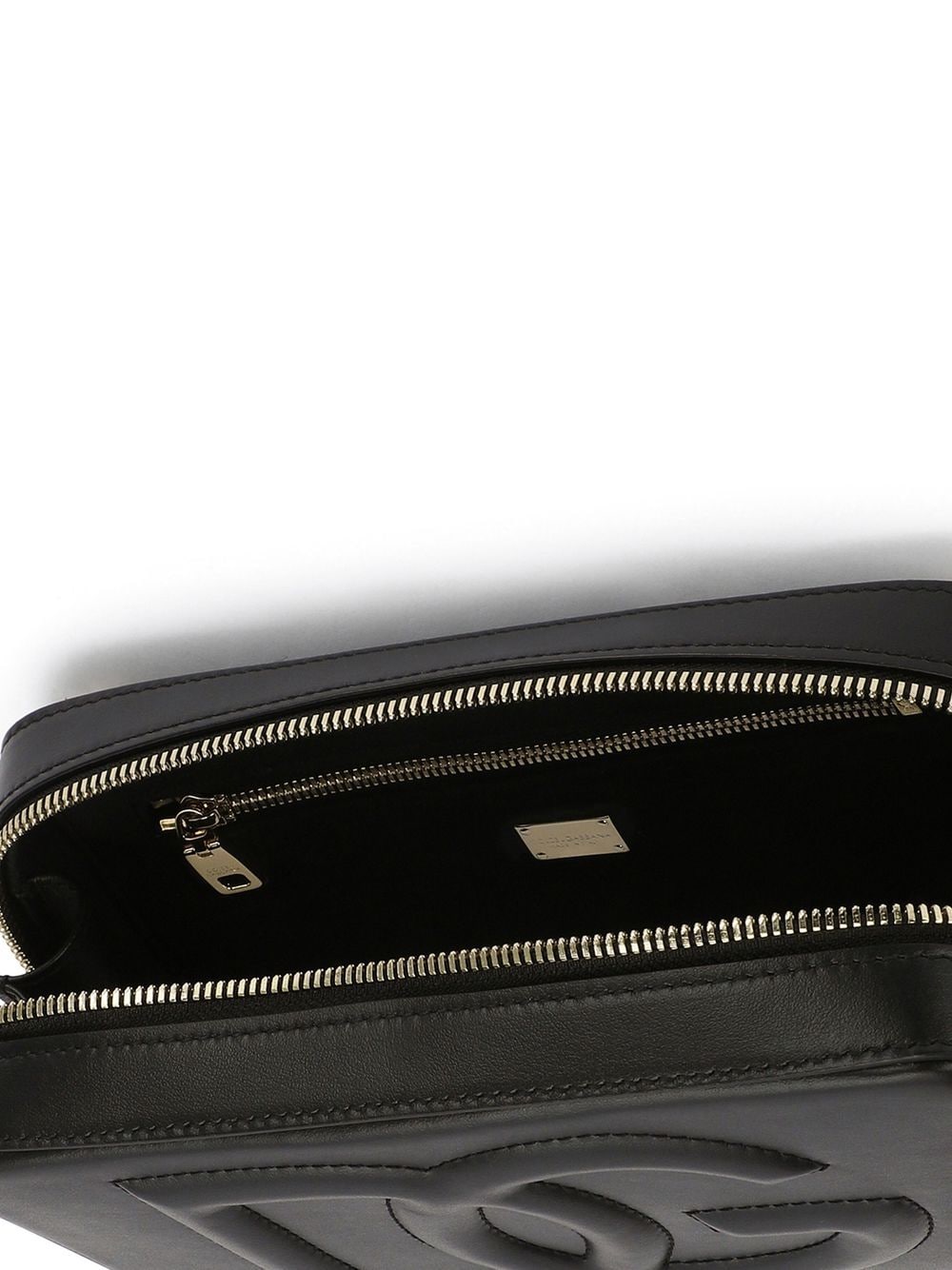 DOLCE & GABBANA Mini Embossed Logo Leather Camera Handbag