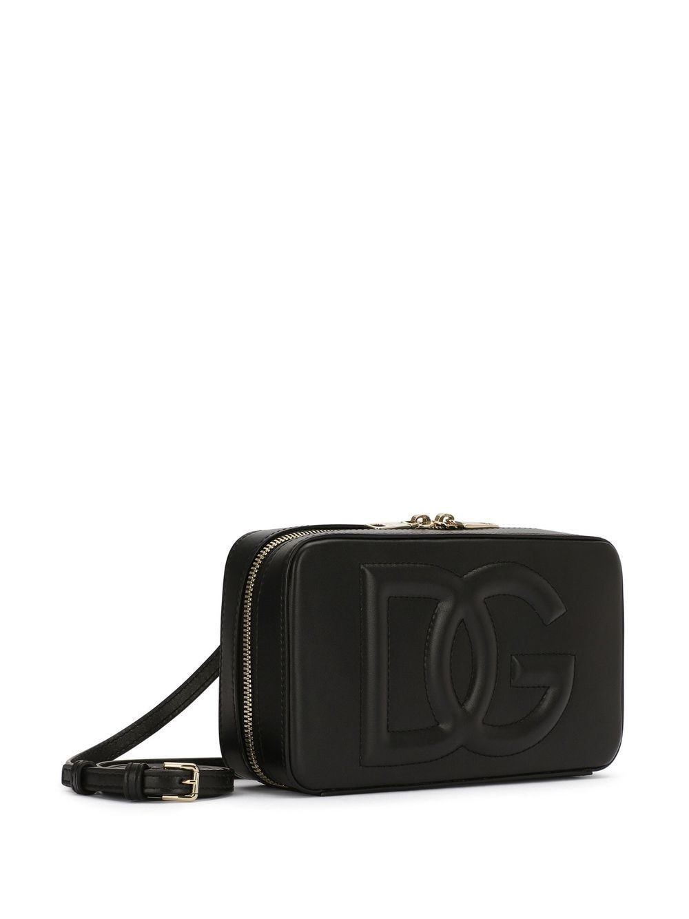 DOLCE & GABBANA Mini Embossed Logo Leather Camera Handbag