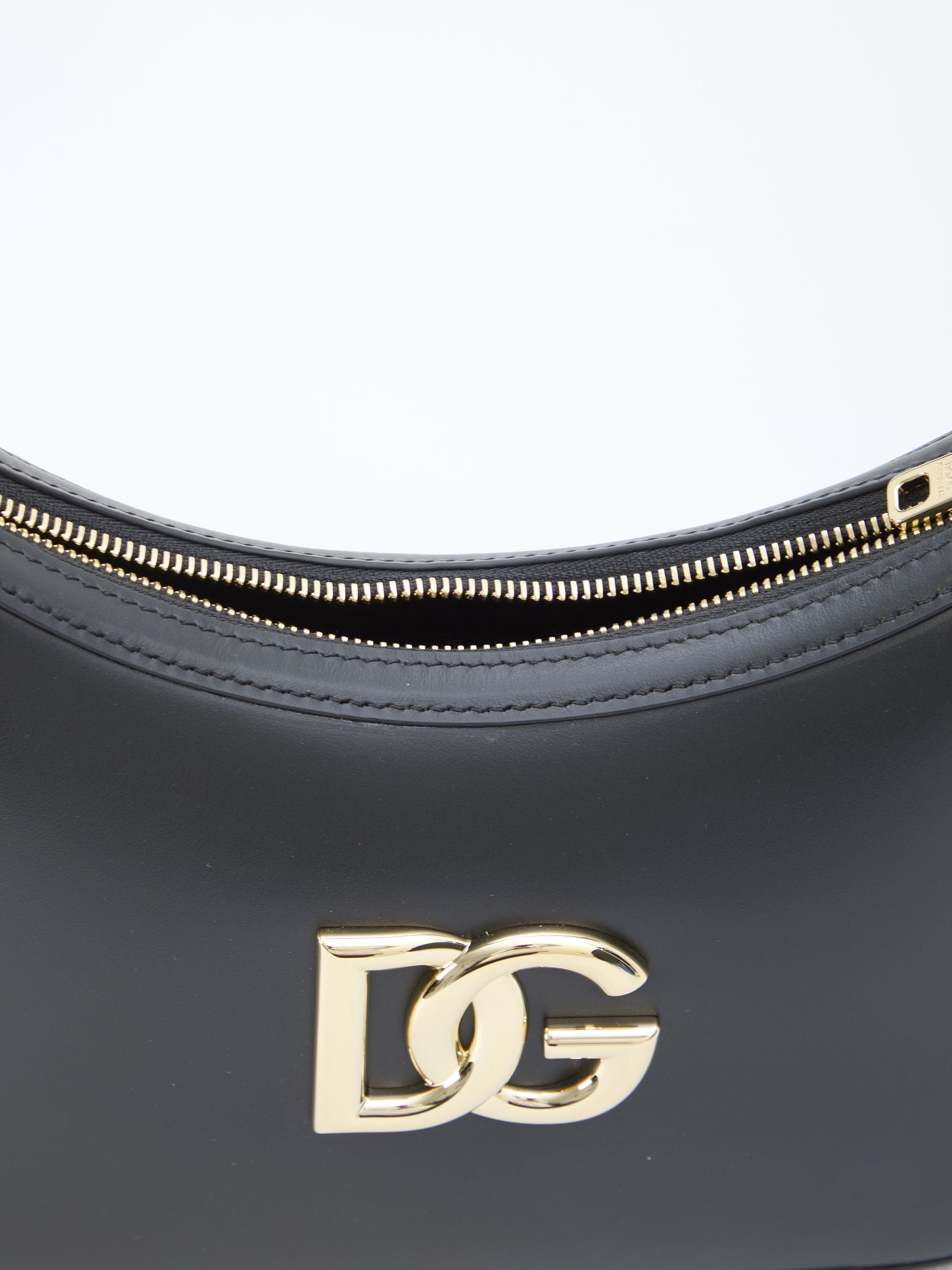 DOLCE & GABBANA Leather Tote Handbag with Logo Plaque