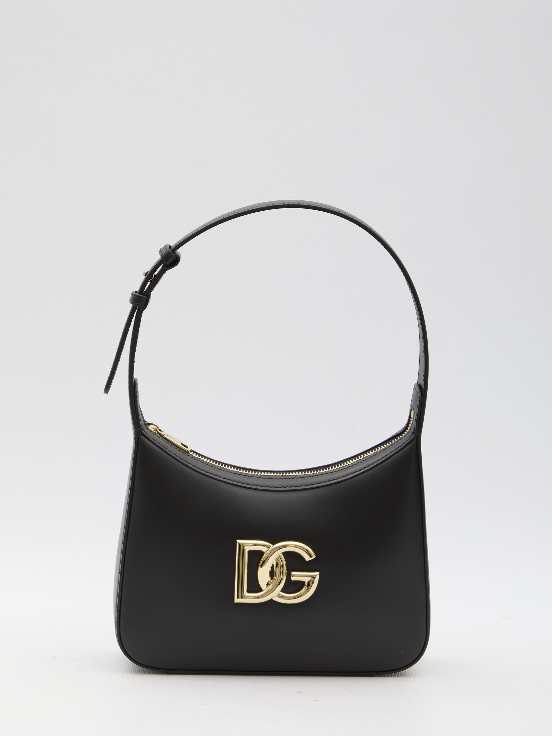 DOLCE & GABBANA Leather Tote Handbag with Logo Plaque