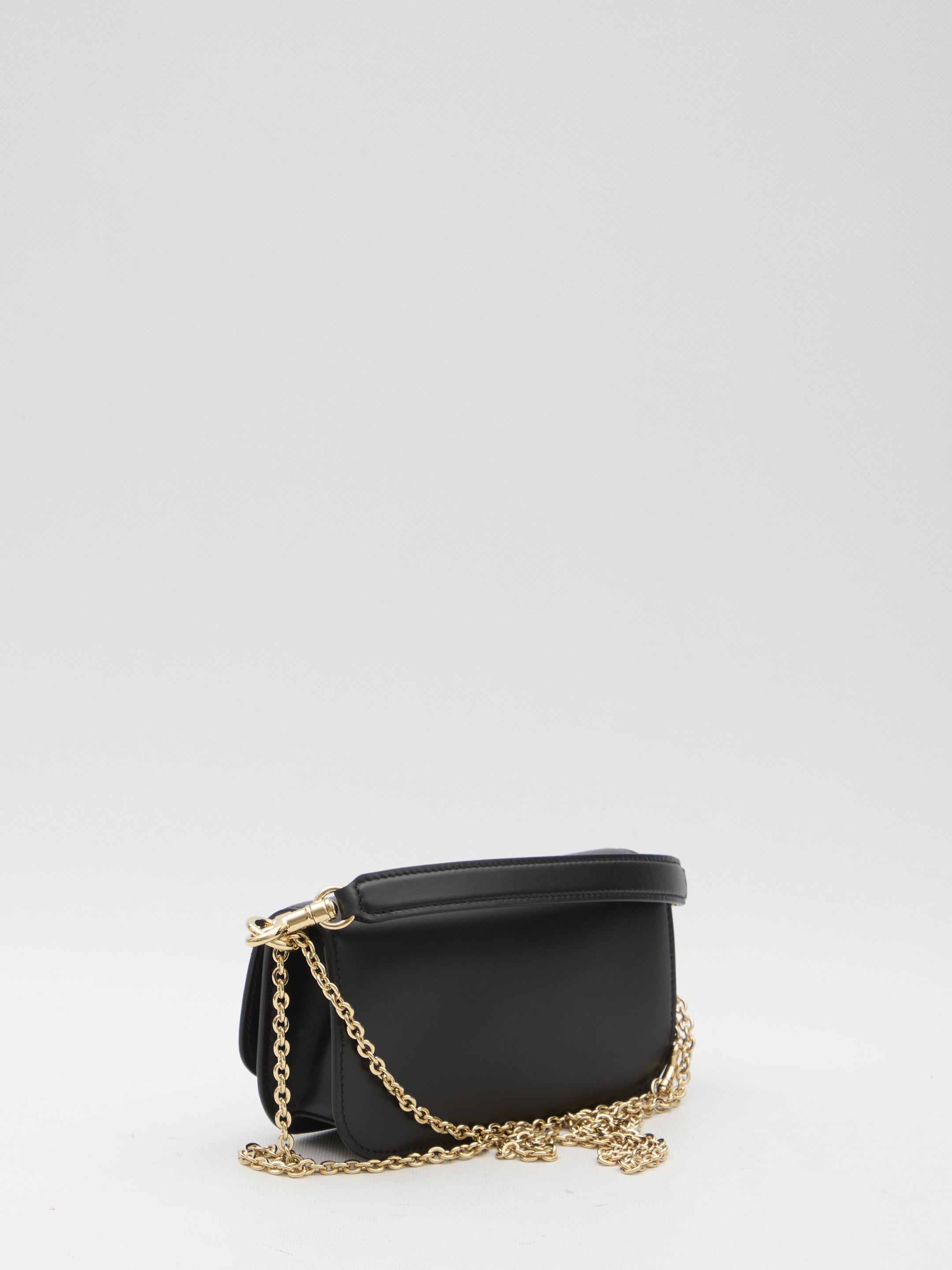 DOLCE & GABBANA Leather Grained Texture Crossbody Handbag
