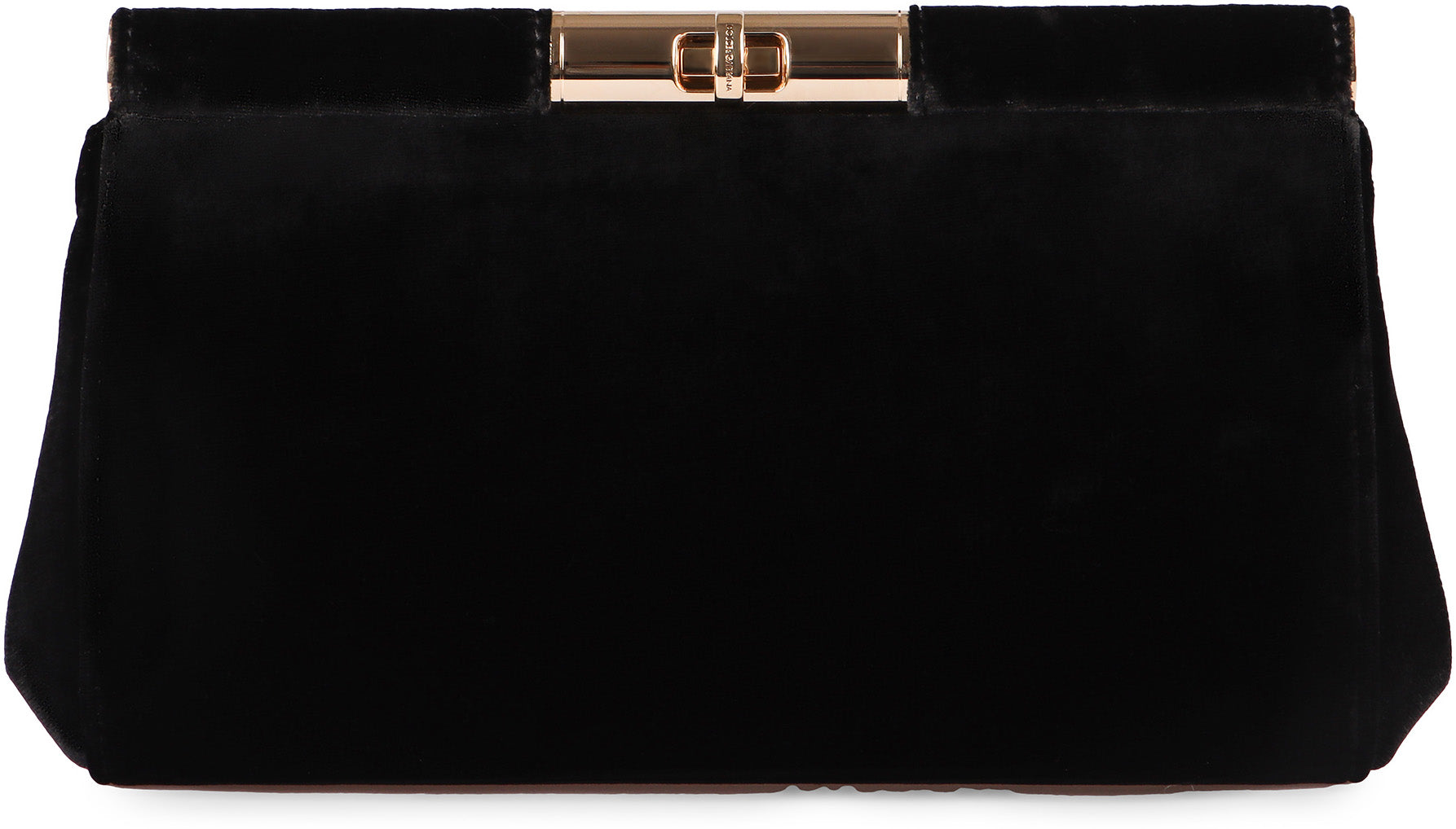 DOLCE & GABBANA Mini Velvet Clutch Handbag with Metallic Turn-Lock Closure
