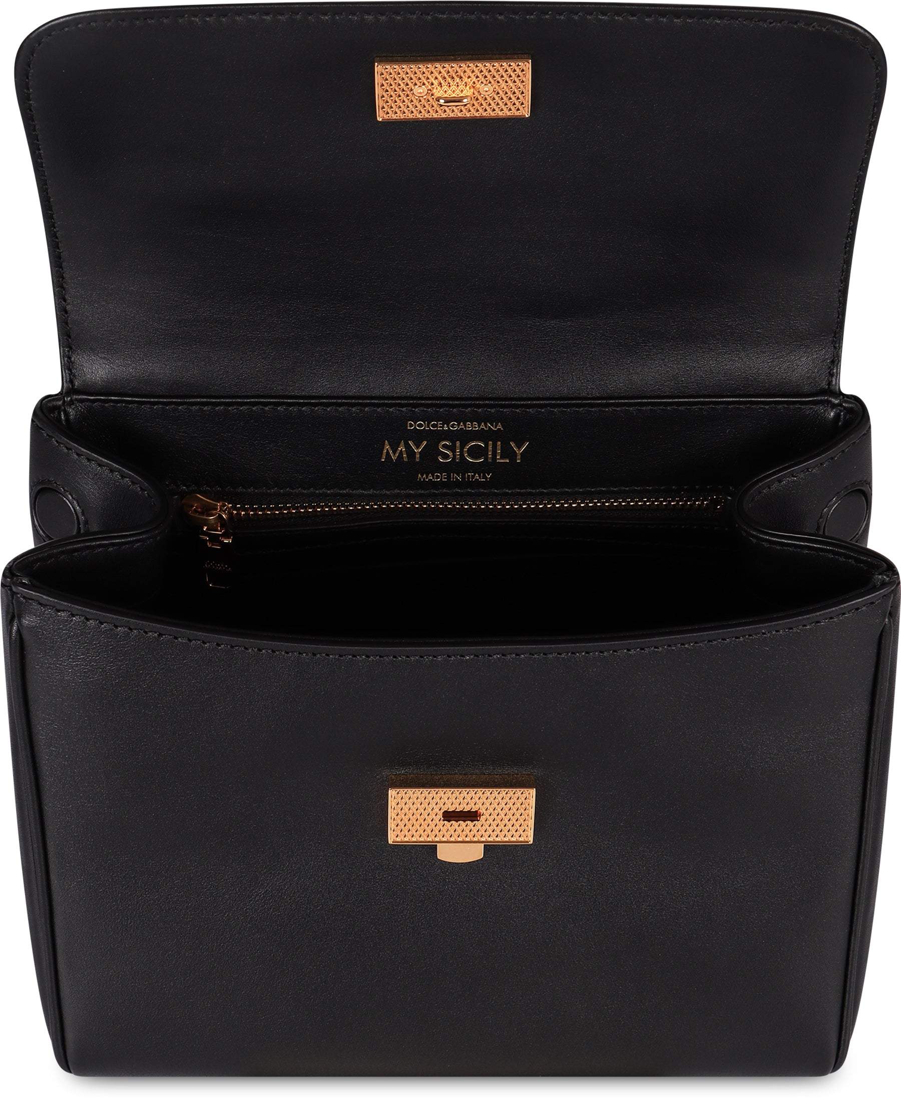 DOLCE & GABBANA Mini Leather Handbag with Flap Closure