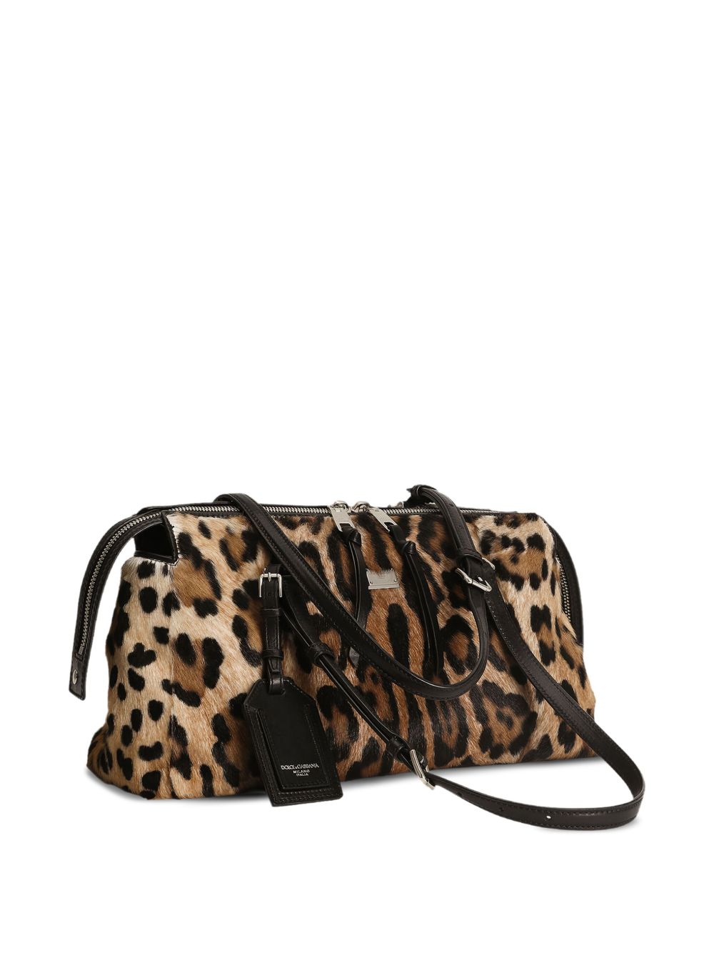 DOLCE & GABBANA Vittoria Animal Print Handbag with Dual Shoulder Straps
