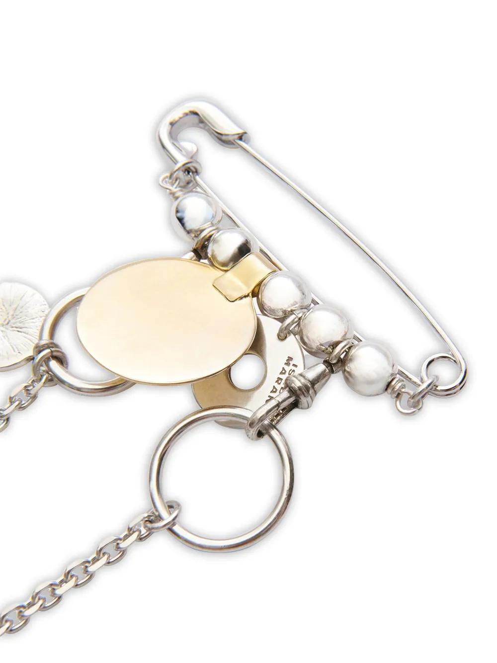 ISABEL MARANT Mini Safety Pin Brooch with Chain-Link Detailing