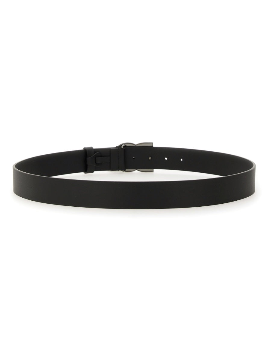 DOLCE & GABBANA Calfskin Belt with Metal DG Logo - 3.5cm