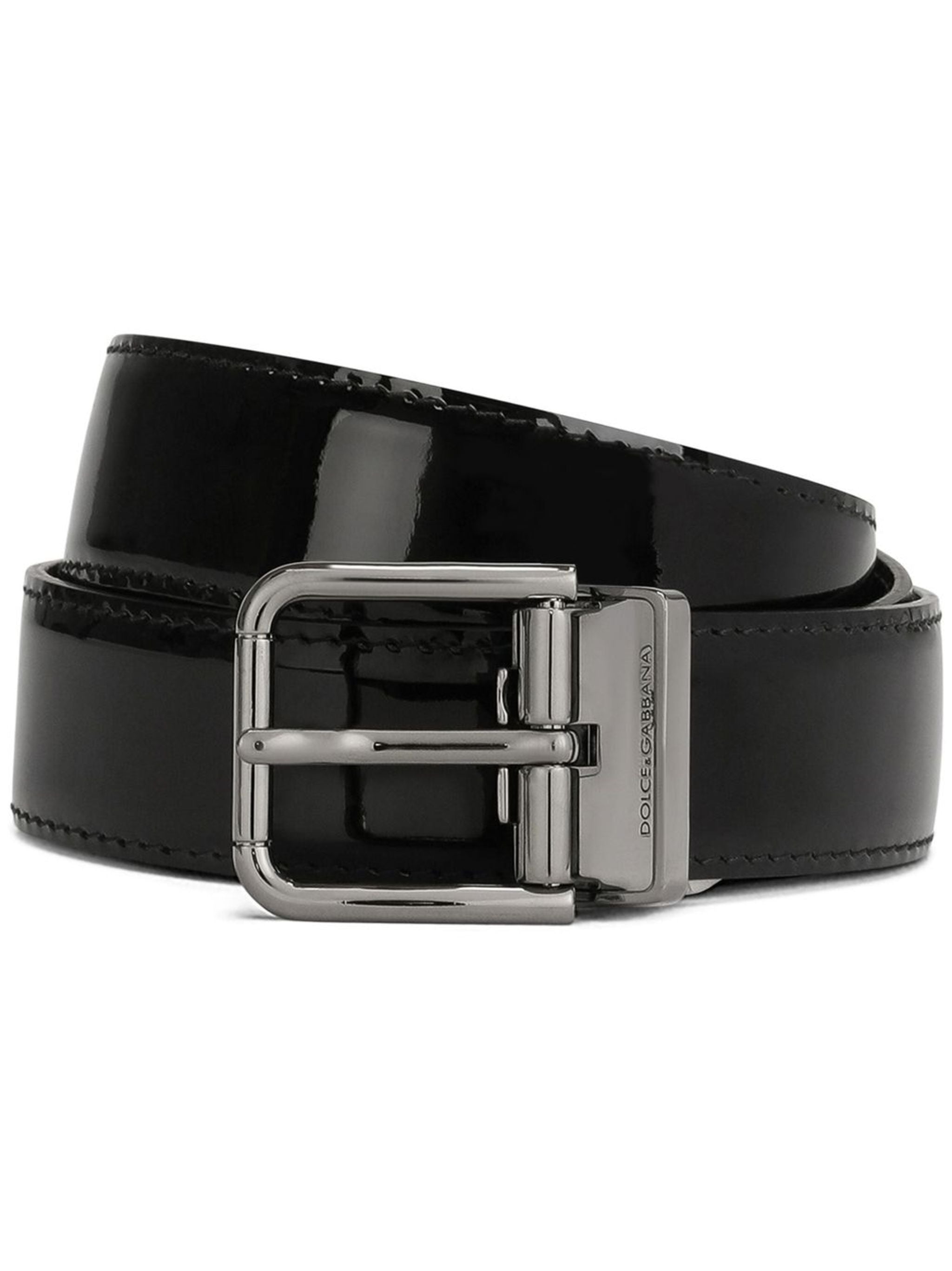 DOLCE & GABBANA Premium Patent Calfskin Belt for Men