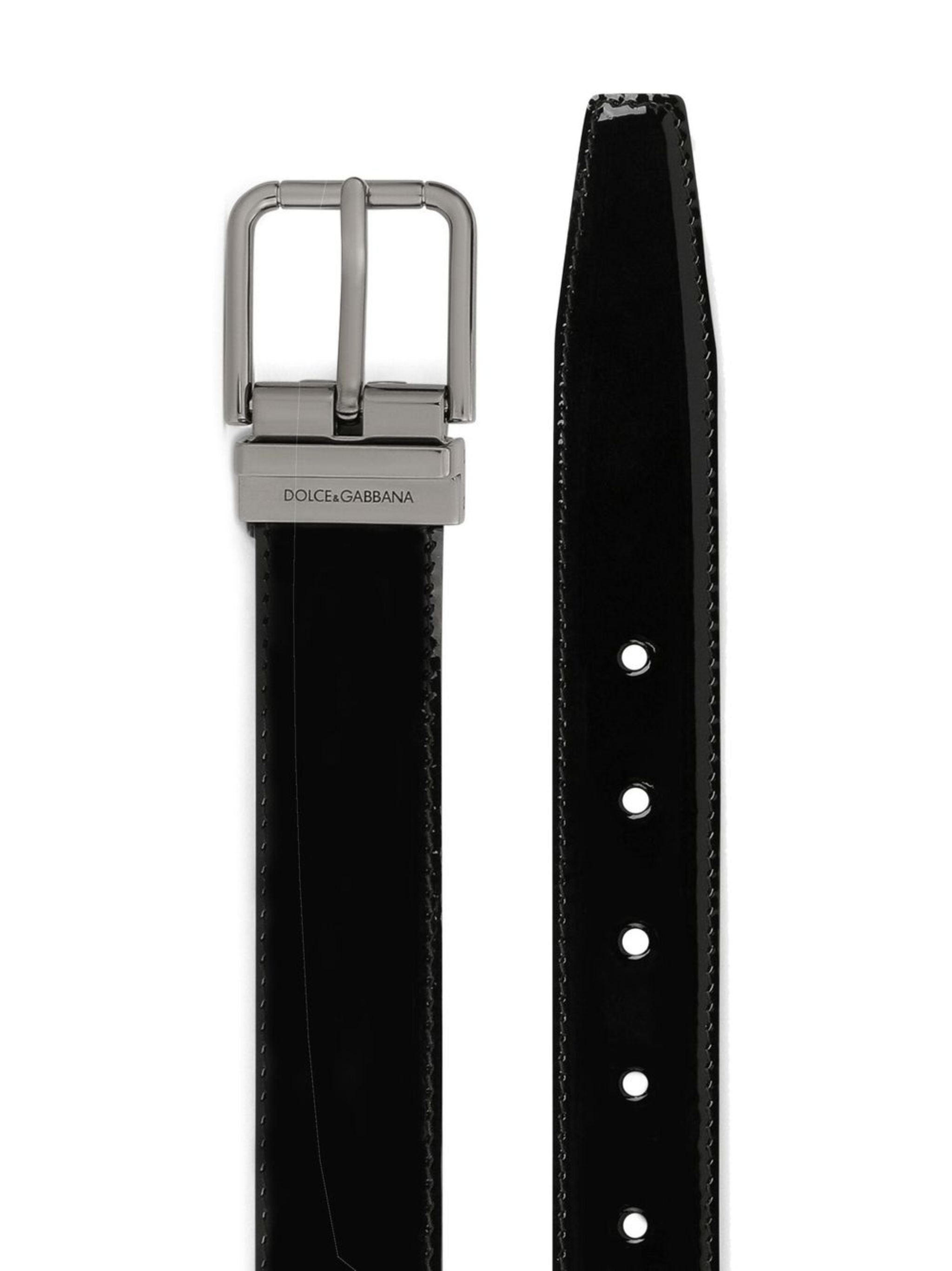 DOLCE & GABBANA Premium Patent Calfskin Belt for Men