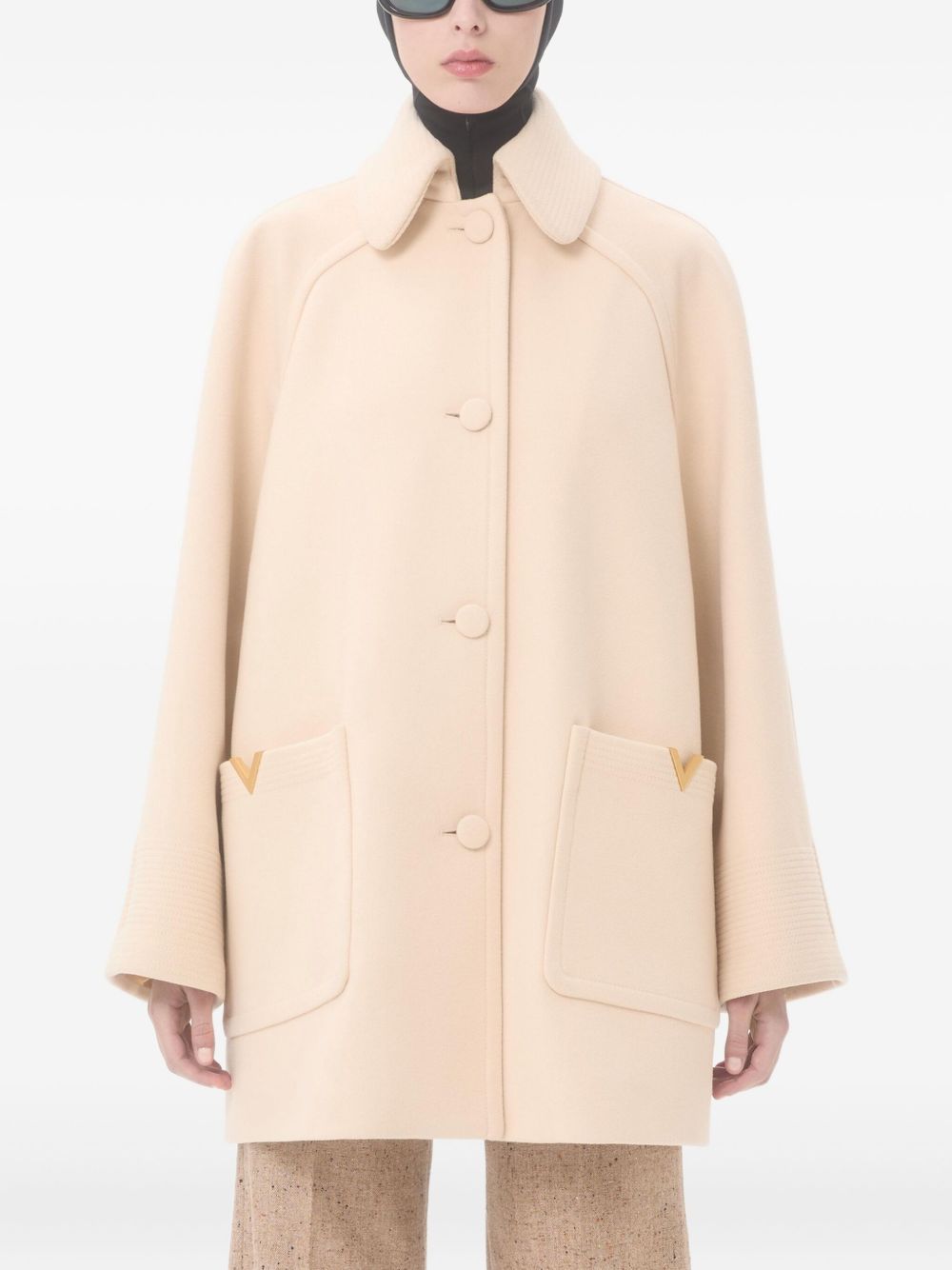 VALENTINO Wool Jacket with Gold Detail - Women’s Outerwear