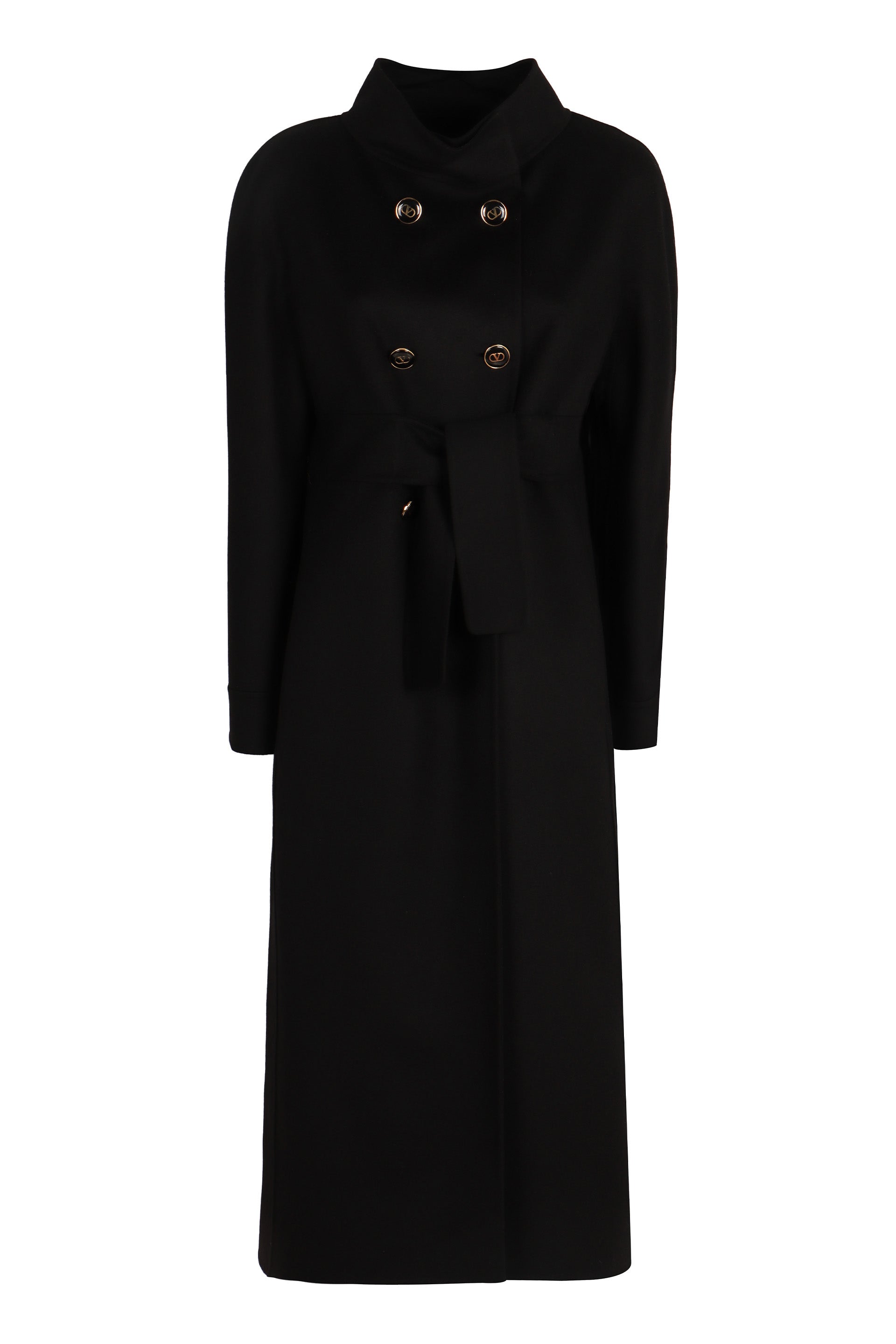 VALENTINO GARAVANI Double-Breasted Wool and Cashmere Jacket with Coordinated Waist Belt