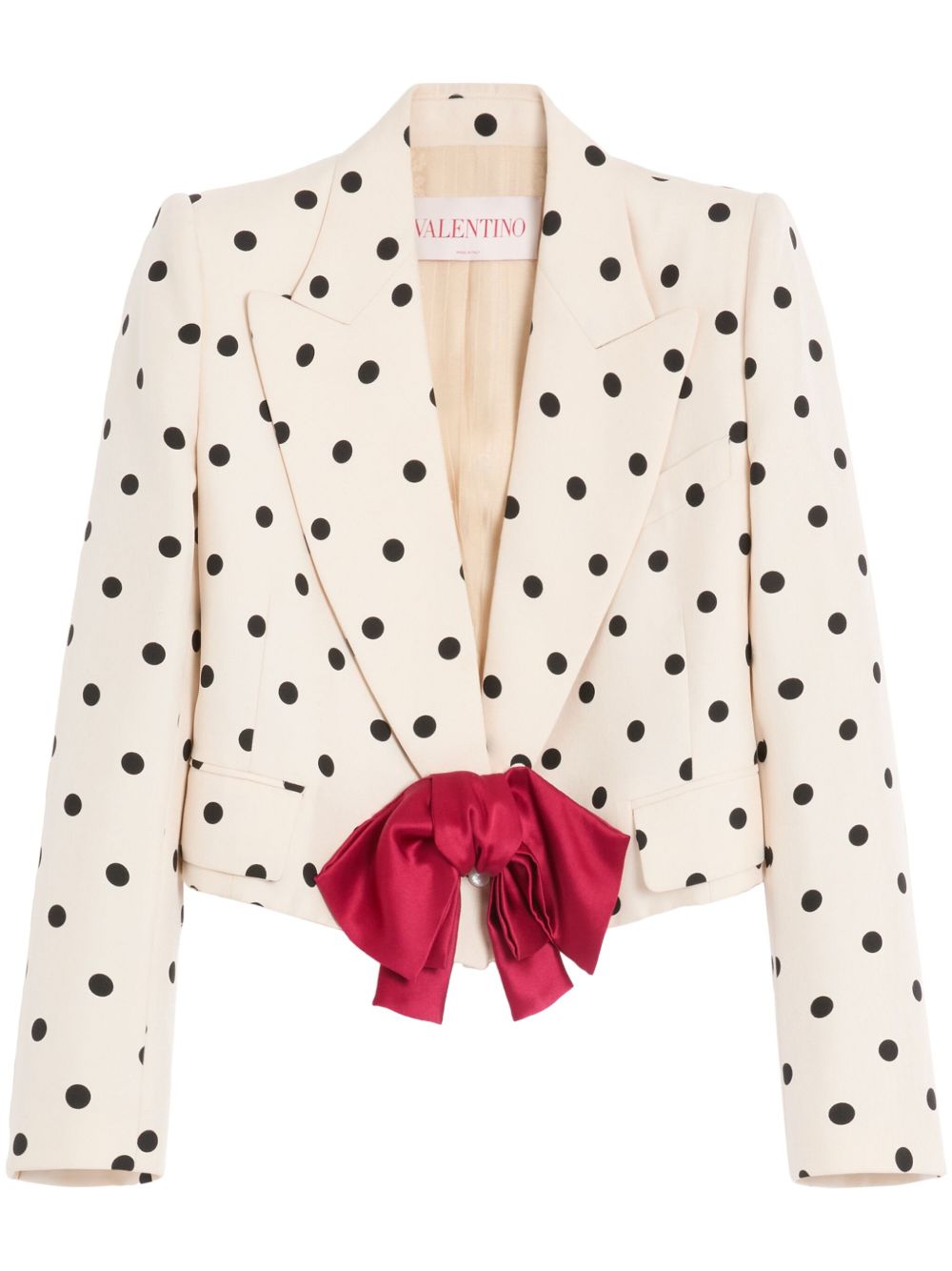 VALENTINO Silk Blazer Jacket with Polka Dot Print for Women