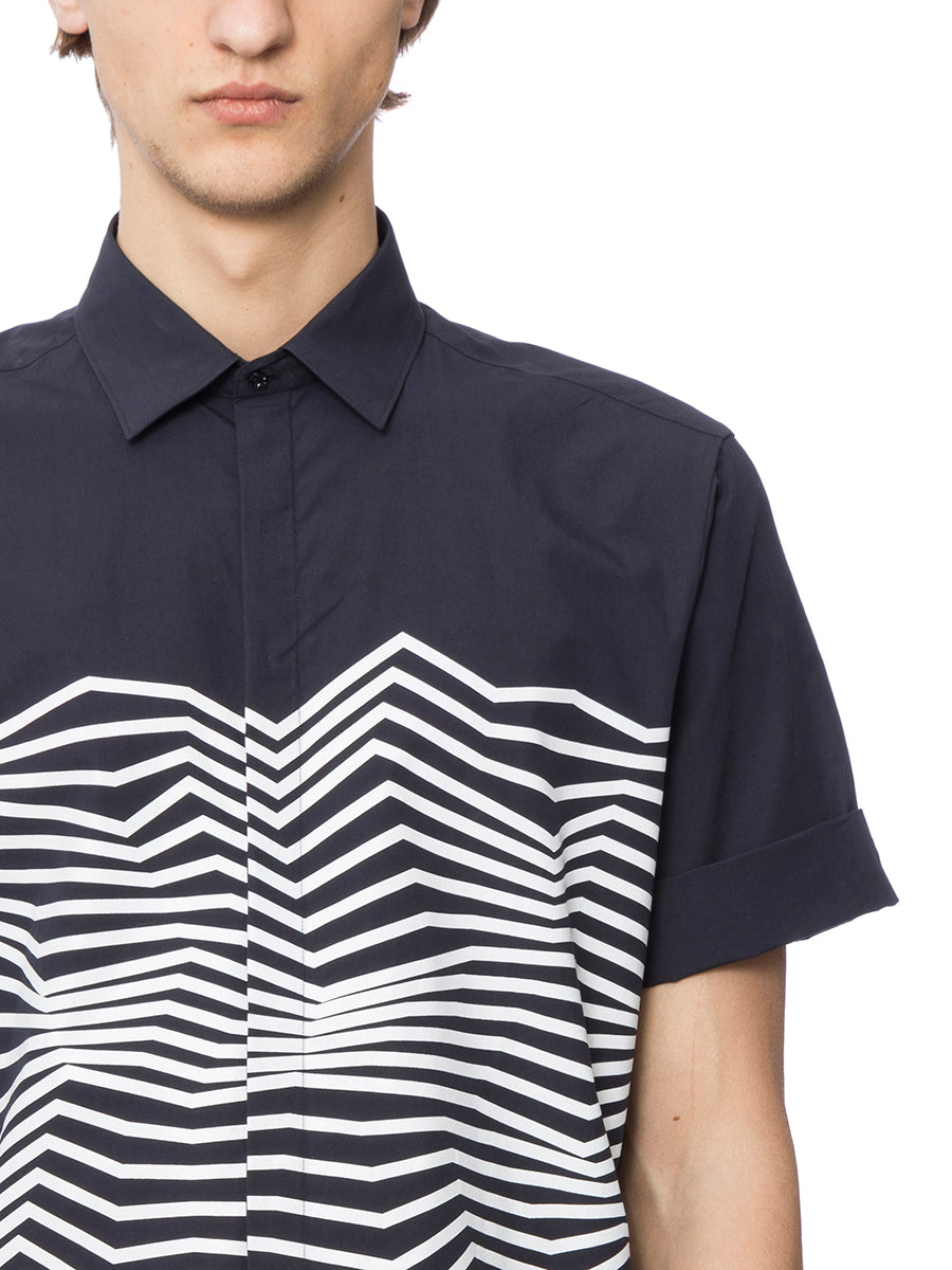 NEIL BARRETT Slim Fit Cotton Shirt with Hidden Buttons - Size 39