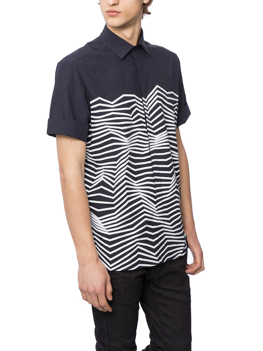 NEIL BARRETT Slim Fit Cotton Shirt with Hidden Buttons - Size 39