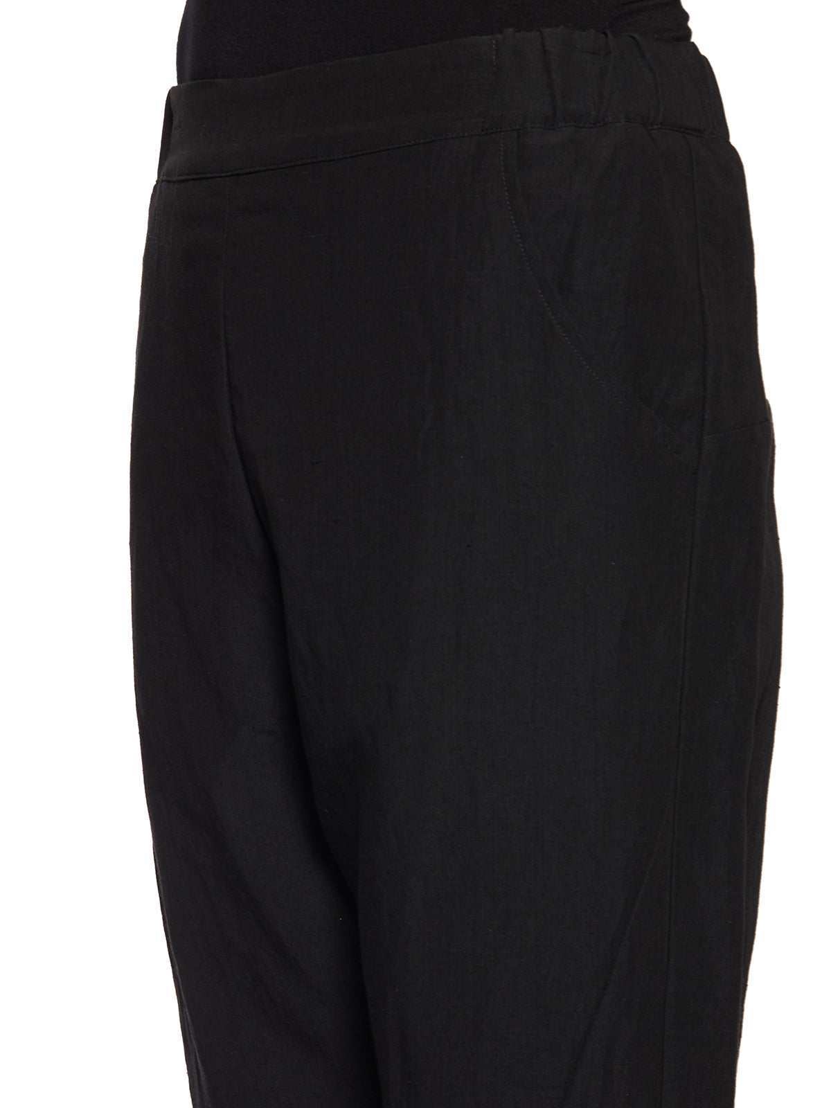 NOSTRASANTISSIMA Linen Canvas Pants with Elastic Waist - Size 40