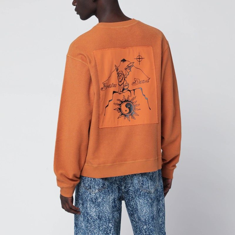 BRAIN DEAD Earth-Tone Gargoyle Cotton Sweatshirt