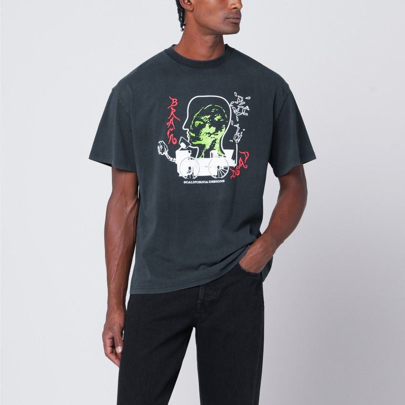 BRAIN DEAD Faded Black Alien Tractor T-Shirt