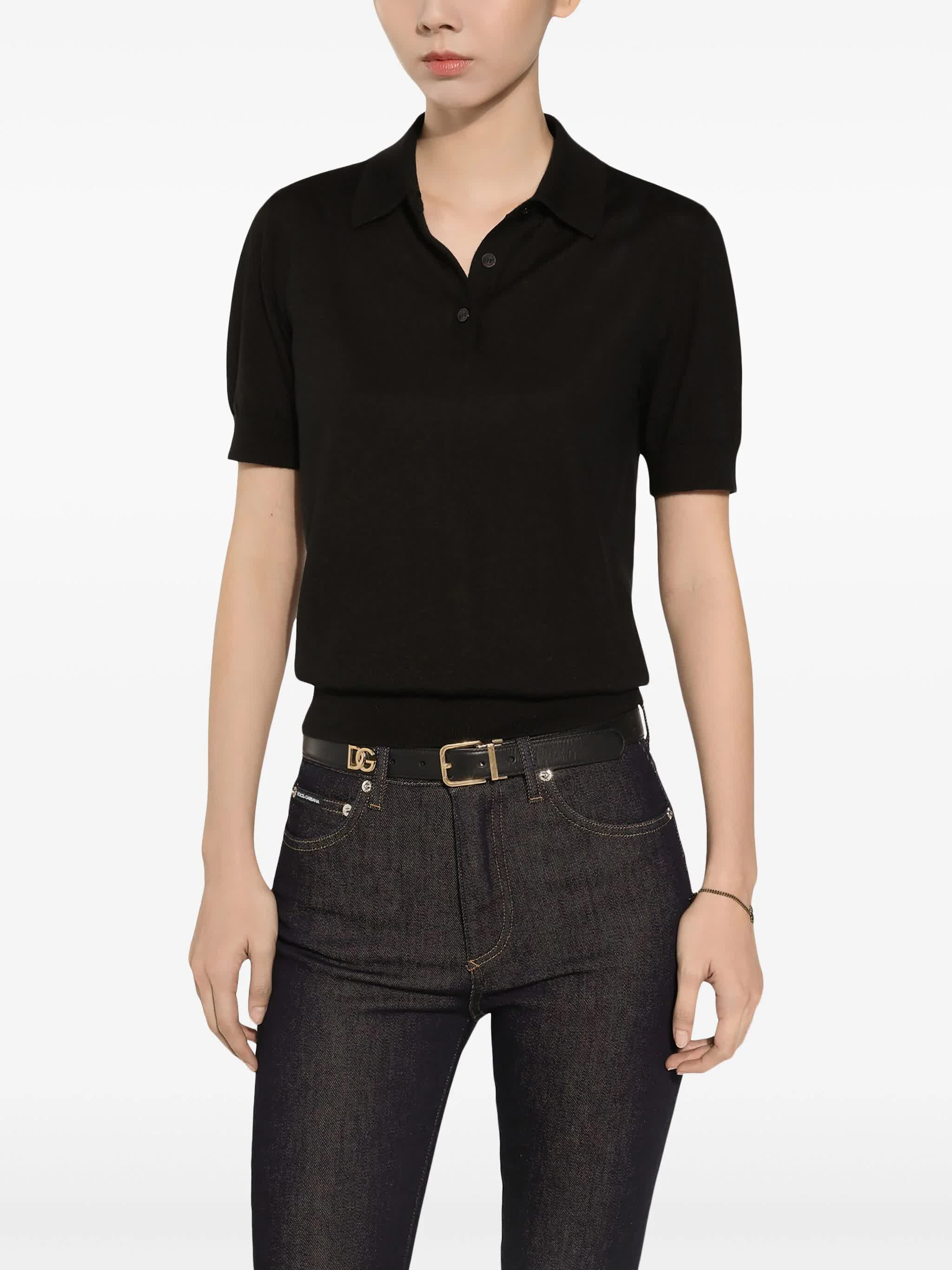 DOLCE & GABBANA Logo Plaque Calfskin Belt