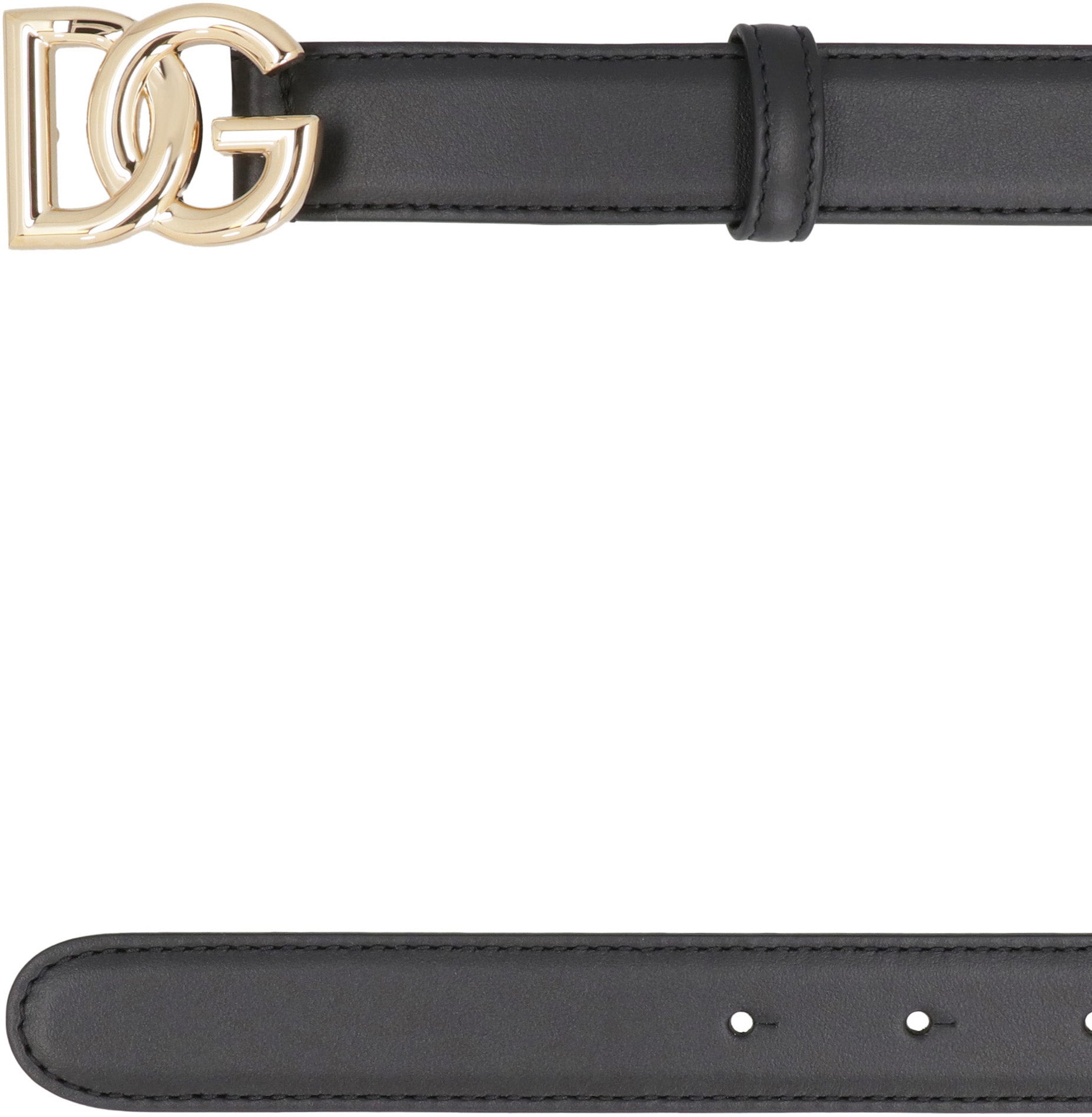 DOLCE & GABBANA Logo Leather Belt - 2.5CM Width