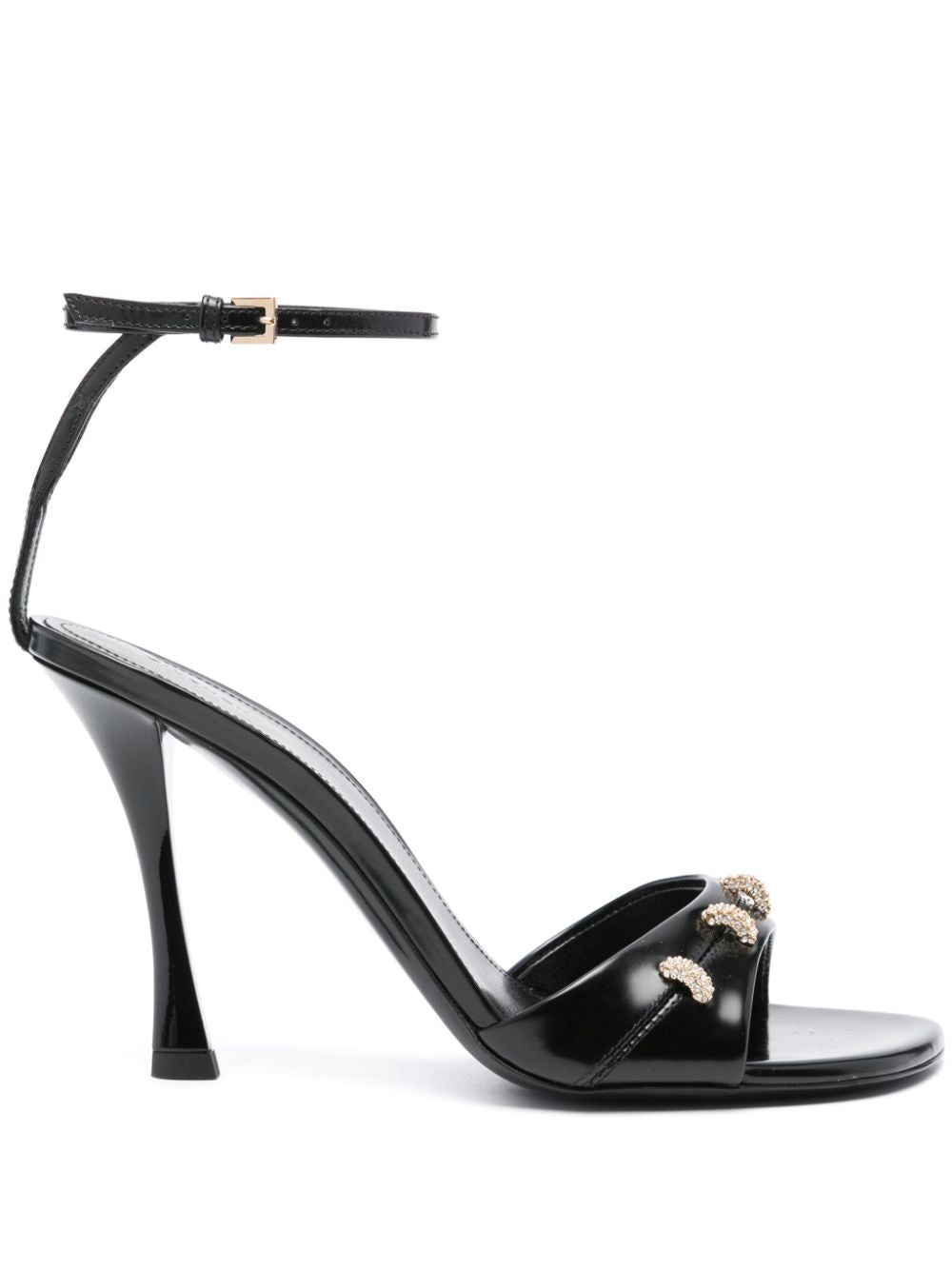 GIVENCHY Stunning Stiletto Leather Sandals with Crystal Embellishments