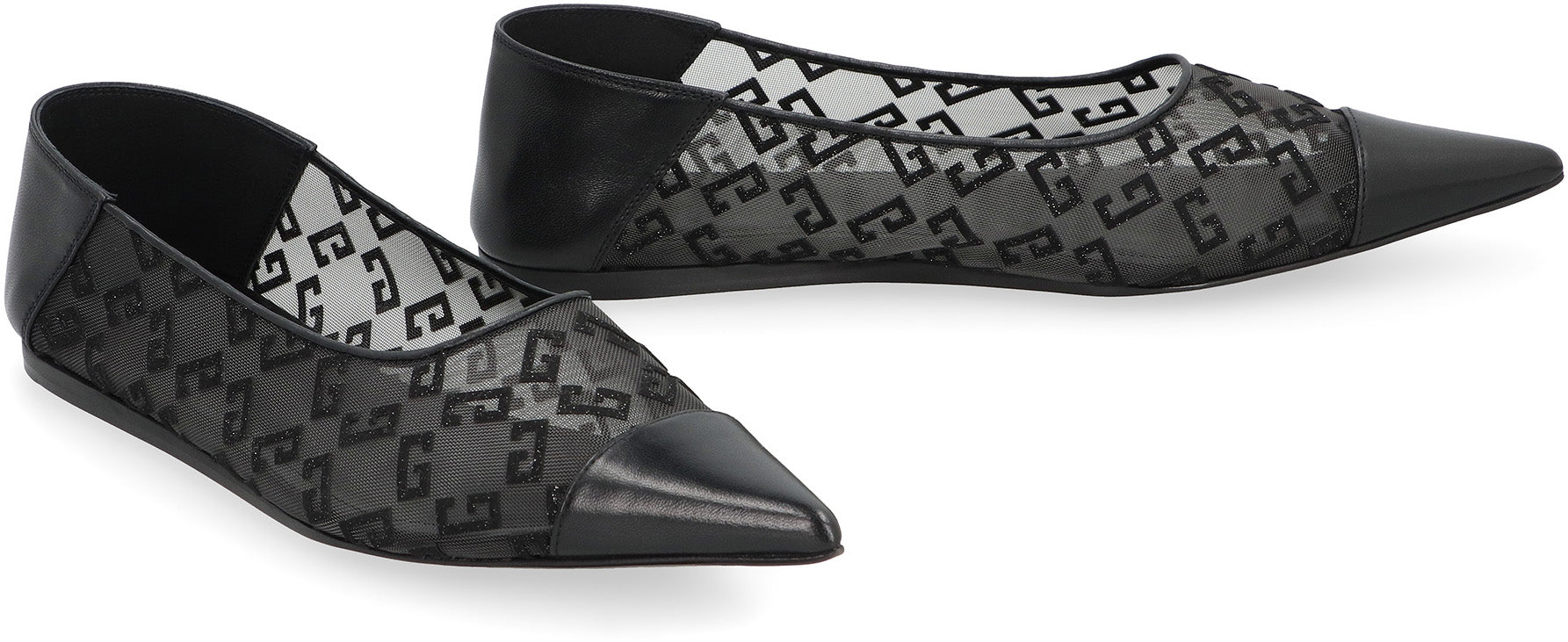 GIVENCHY Pointed-Toe Leather Ballet Flats