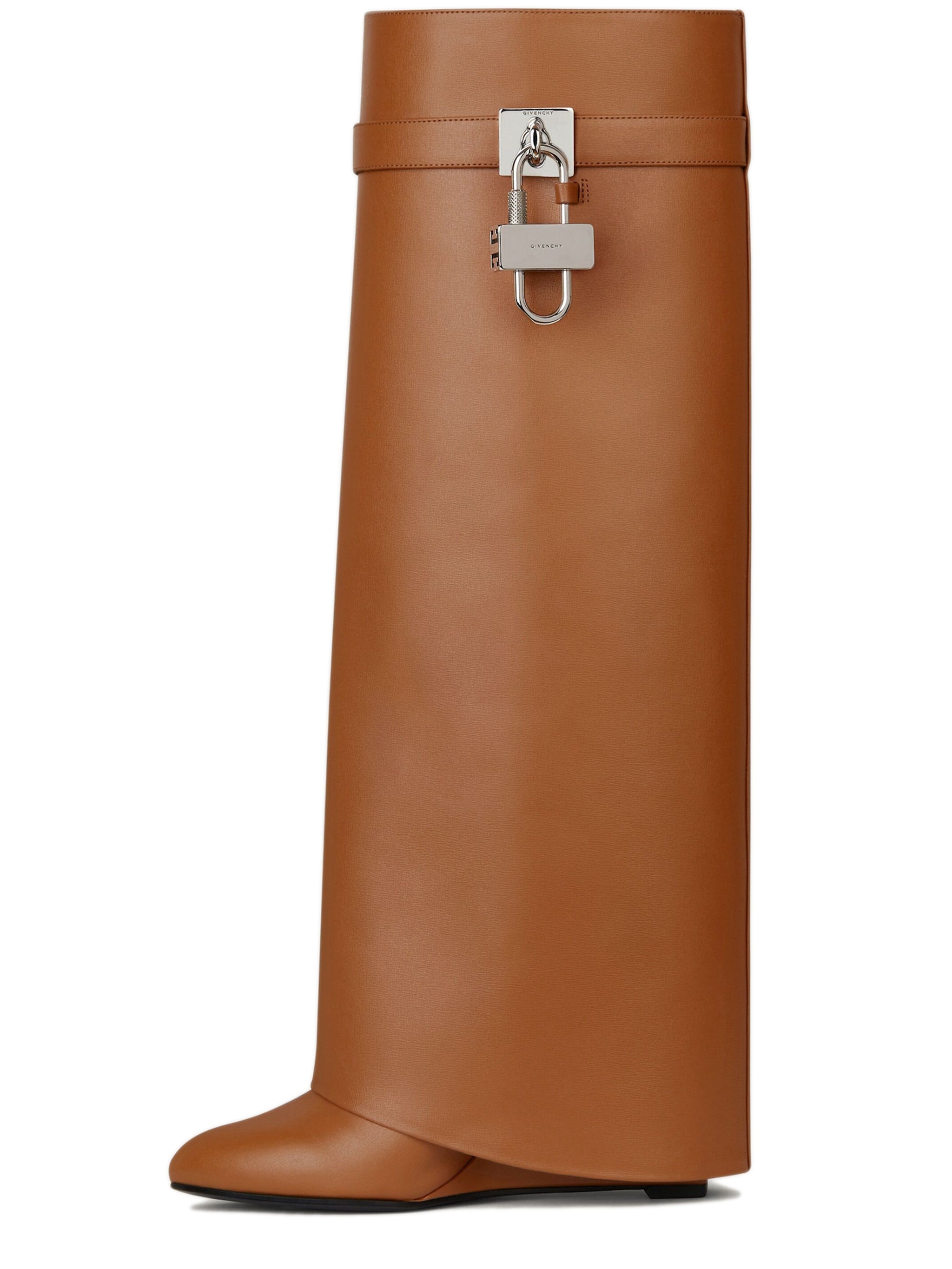 GIVENCHY Chic Shark Lock Boots - 9cm Wedge Heels