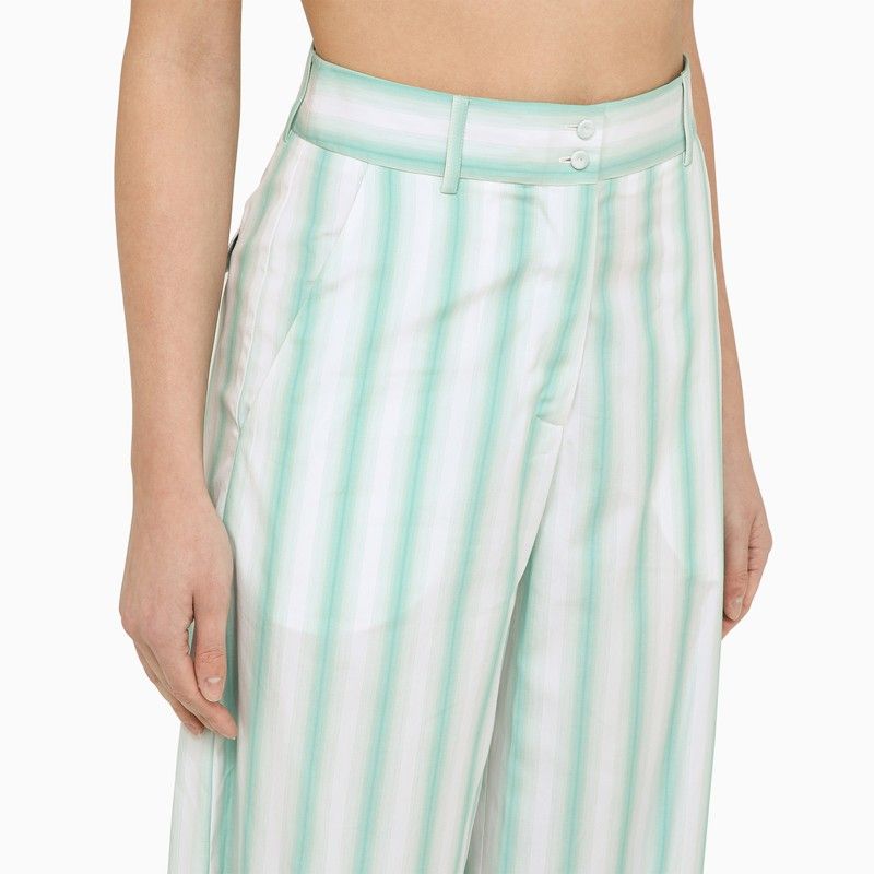 MARGAUX LONNBERG High Waist Striped Cotton Trousers